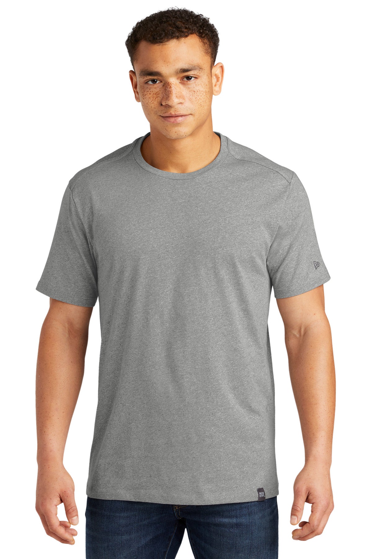 Custom Embroidery - New Era  ®  Heritage Blend Crew Tee. NEA100