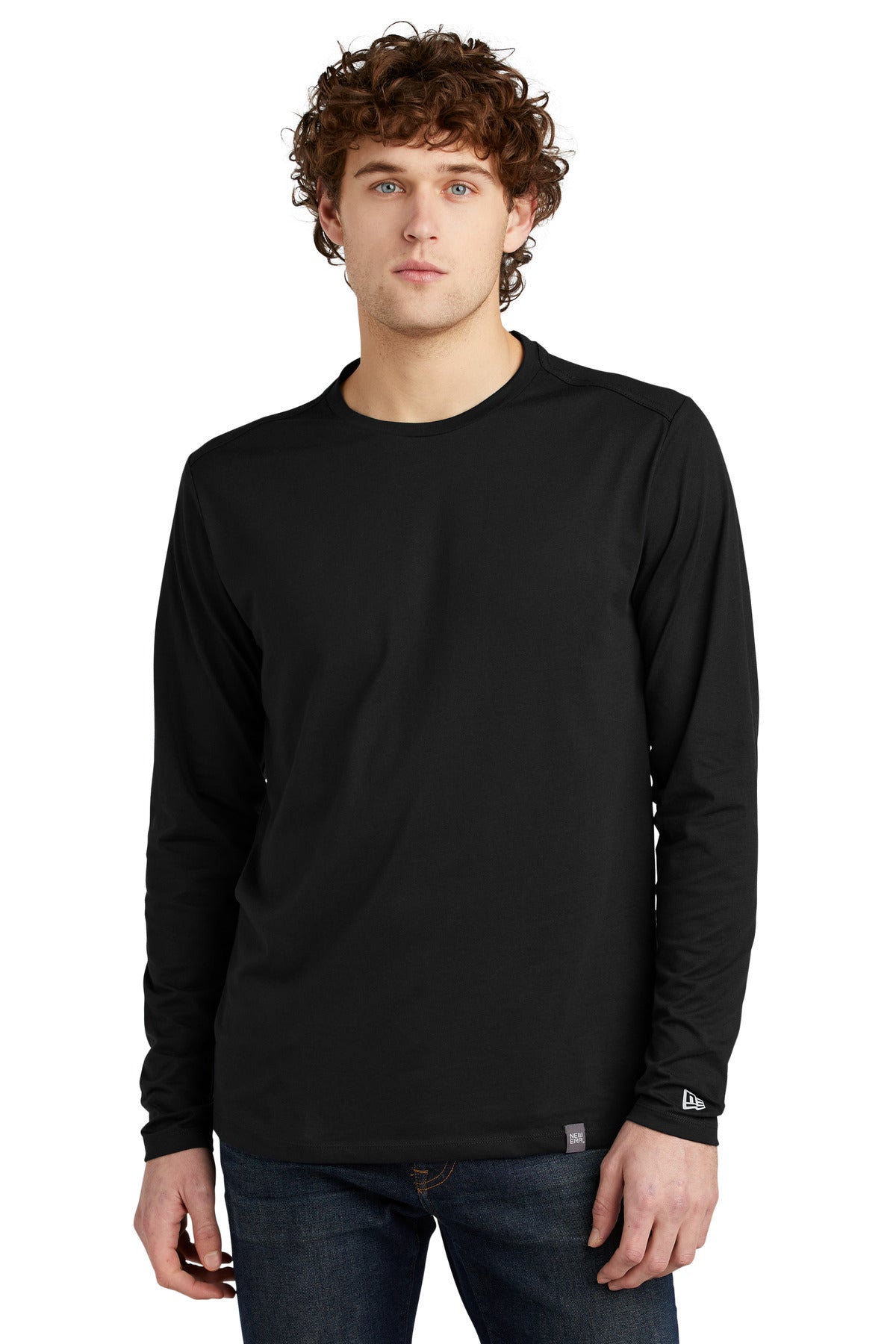 Custom Embroidery - New Era  ®  Heritage Blend Long Sleeve Crew Tee. NEA102