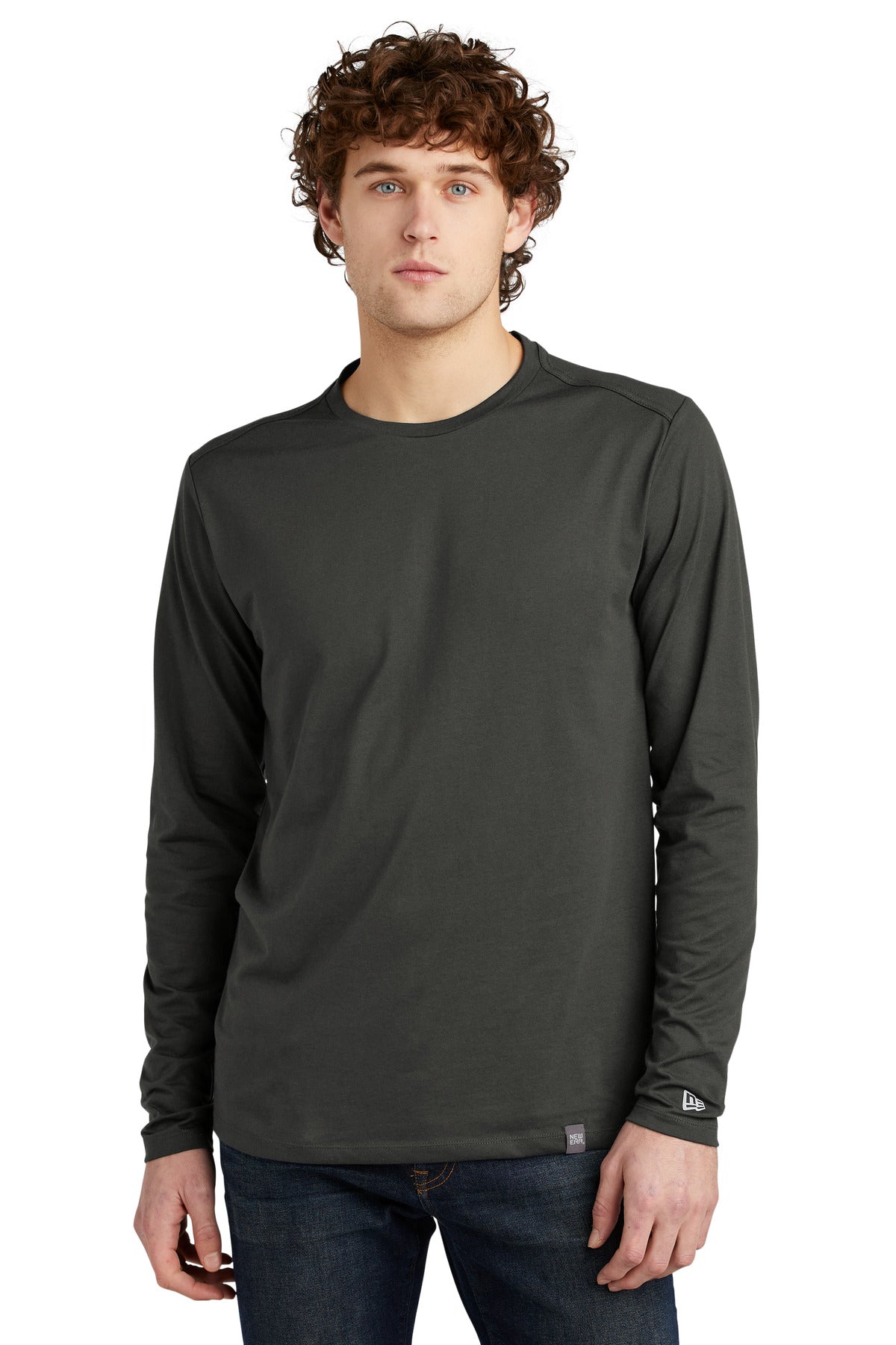 Custom Embroidery - New Era  ®  Heritage Blend Long Sleeve Crew Tee. NEA102