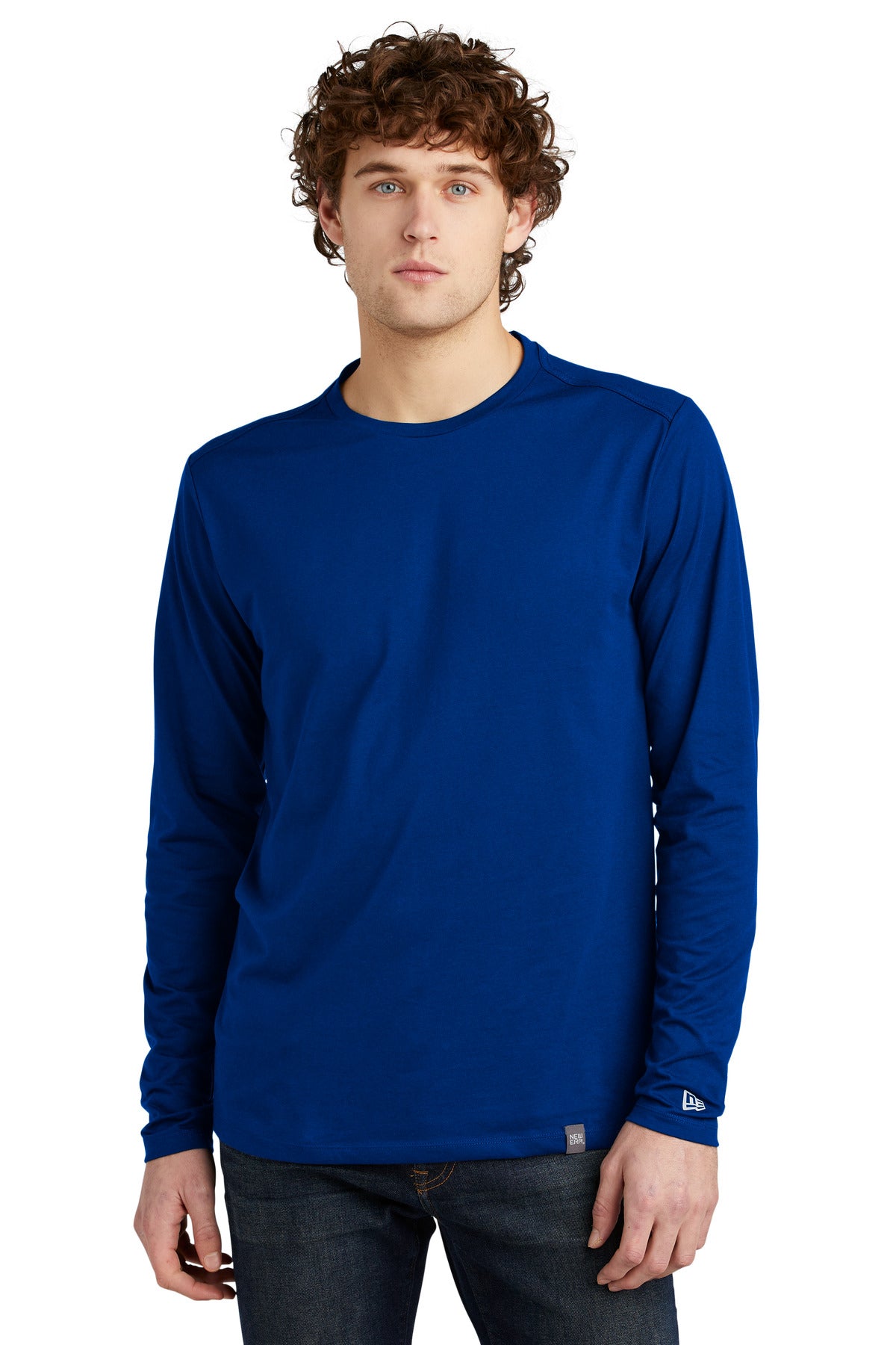 Custom Embroidery - New Era  ®  Heritage Blend Long Sleeve Crew Tee. NEA102