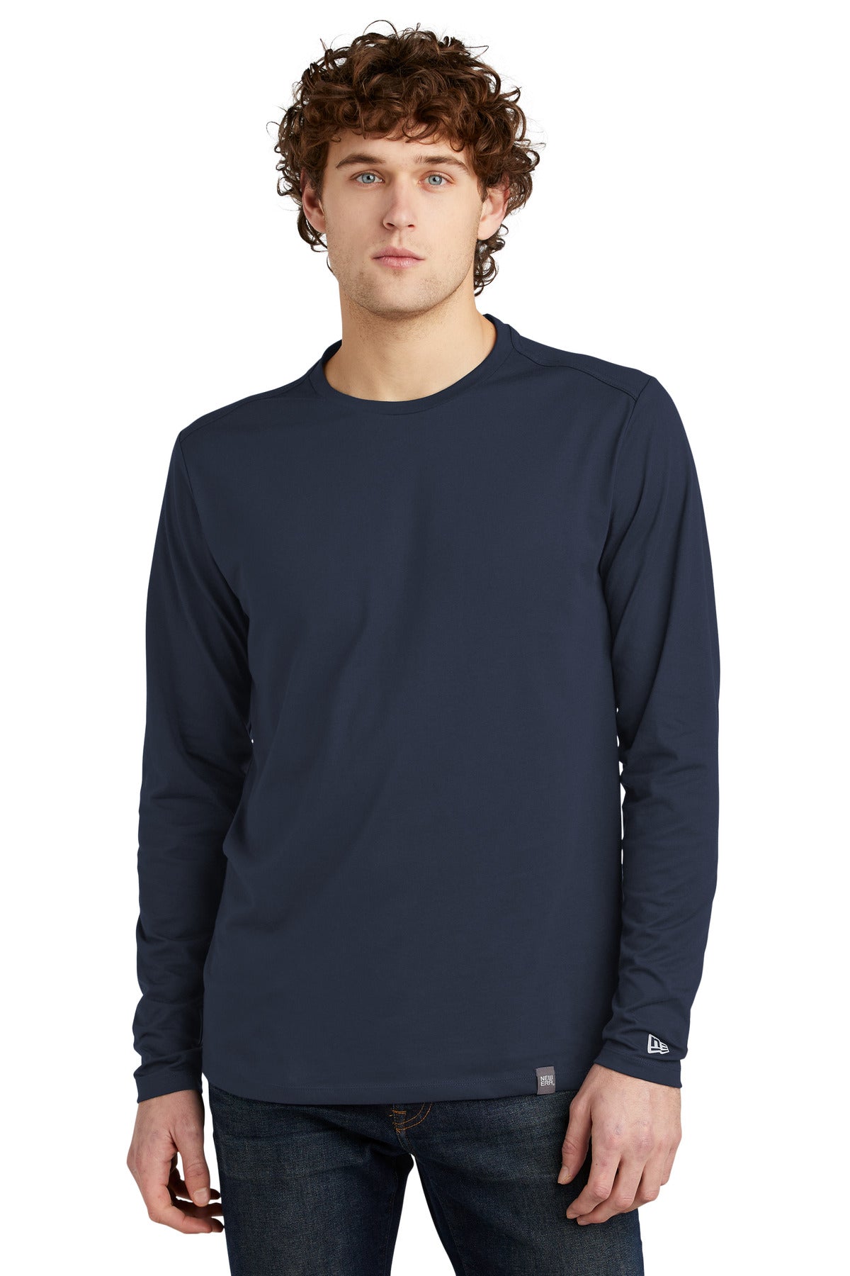Custom Embroidery - New Era  ®  Heritage Blend Long Sleeve Crew Tee. NEA102