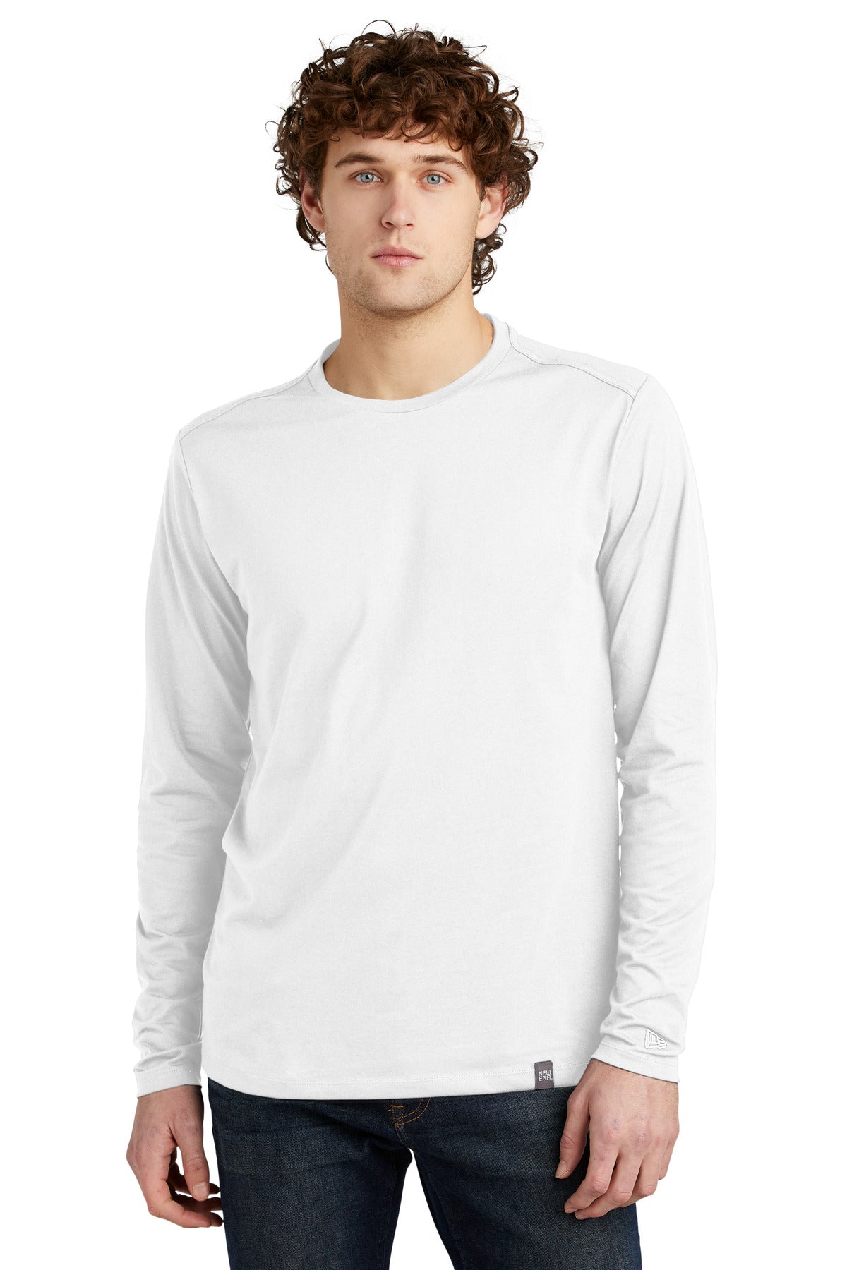 Custom Embroidery - New Era  ®  Heritage Blend Long Sleeve Crew Tee. NEA102