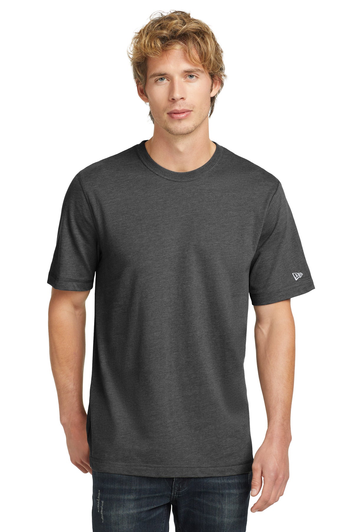 Custom Embroidered - New Era ® Sueded Cotton Blend Crew Tee. NEA120