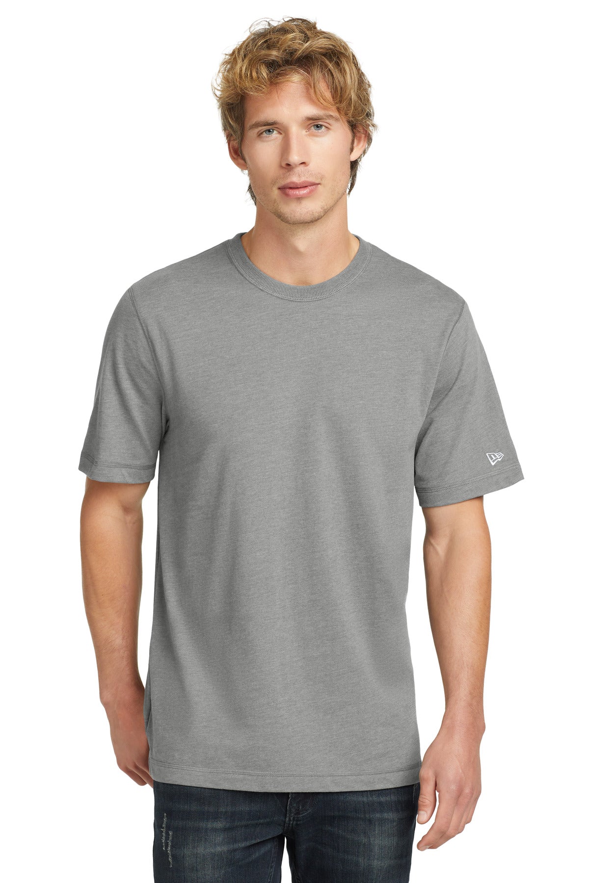 Custom Embroidered - New Era ® Sueded Cotton Blend Crew Tee. NEA120