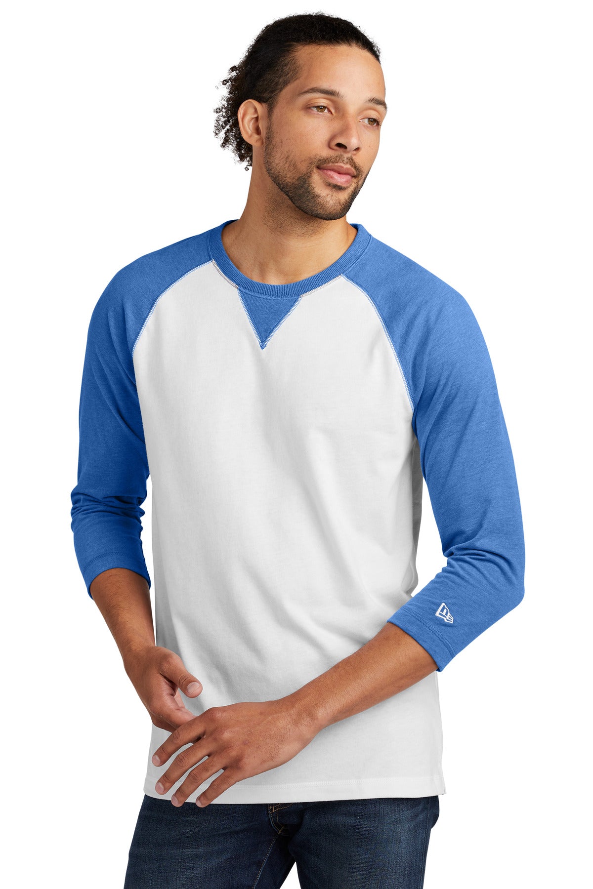 Custom Embroidered - New Era ® Sueded Cotton Blend 3/4-Sleeve Baseball Raglan Tee. NEA121