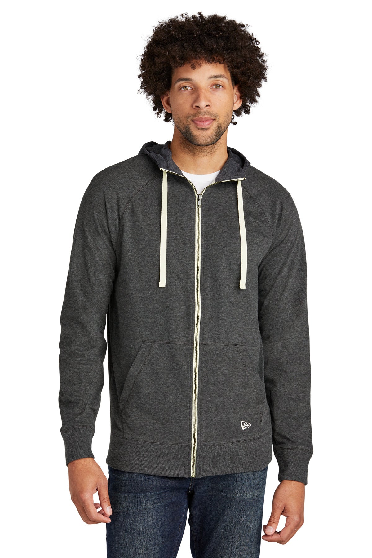 Custom Embroidery - New Era  ®  Sueded Cotton Blend Full-Zip Hoodie. NEA122
