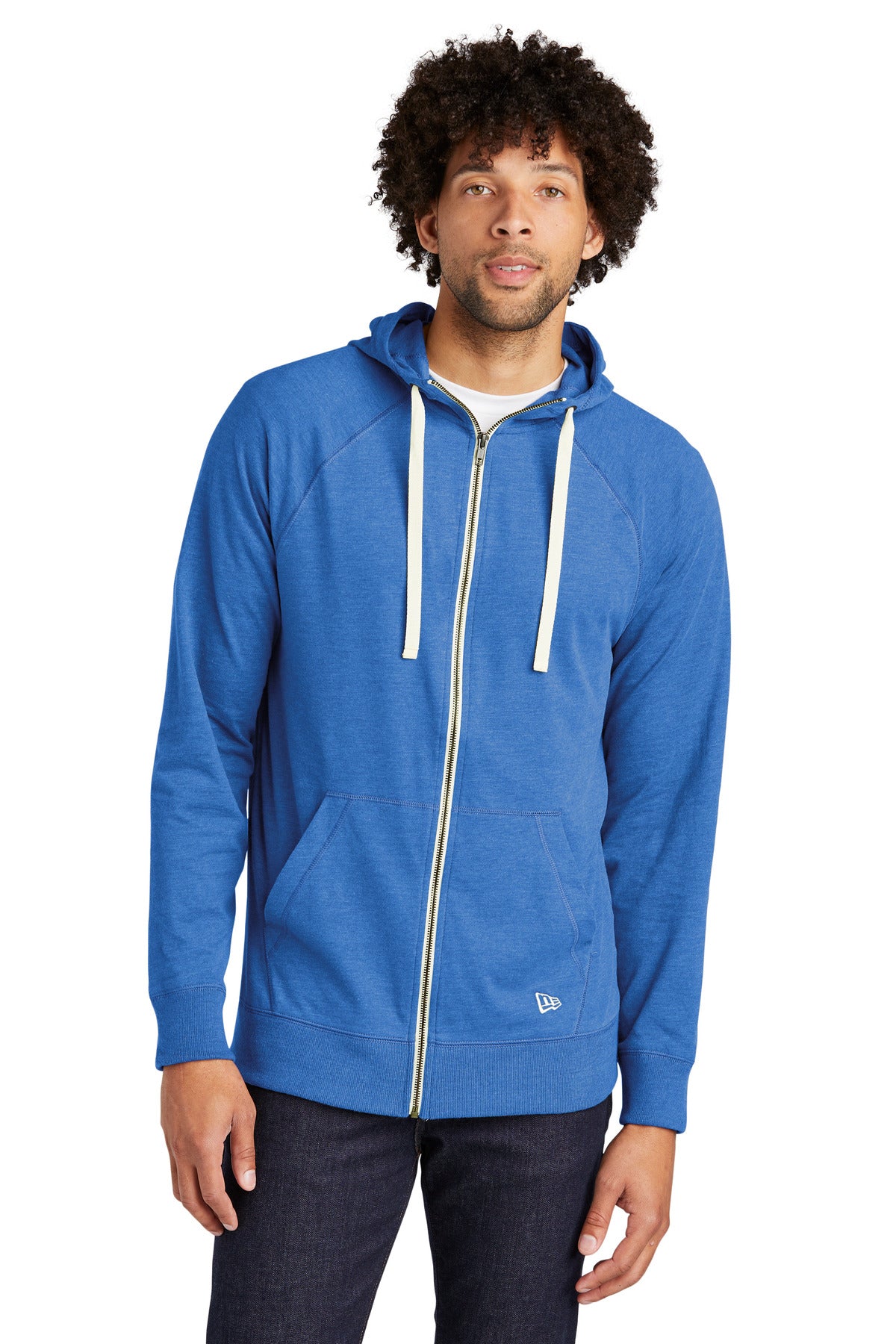 Custom Embroidery - New Era  ®  Sueded Cotton Blend Full-Zip Hoodie. NEA122