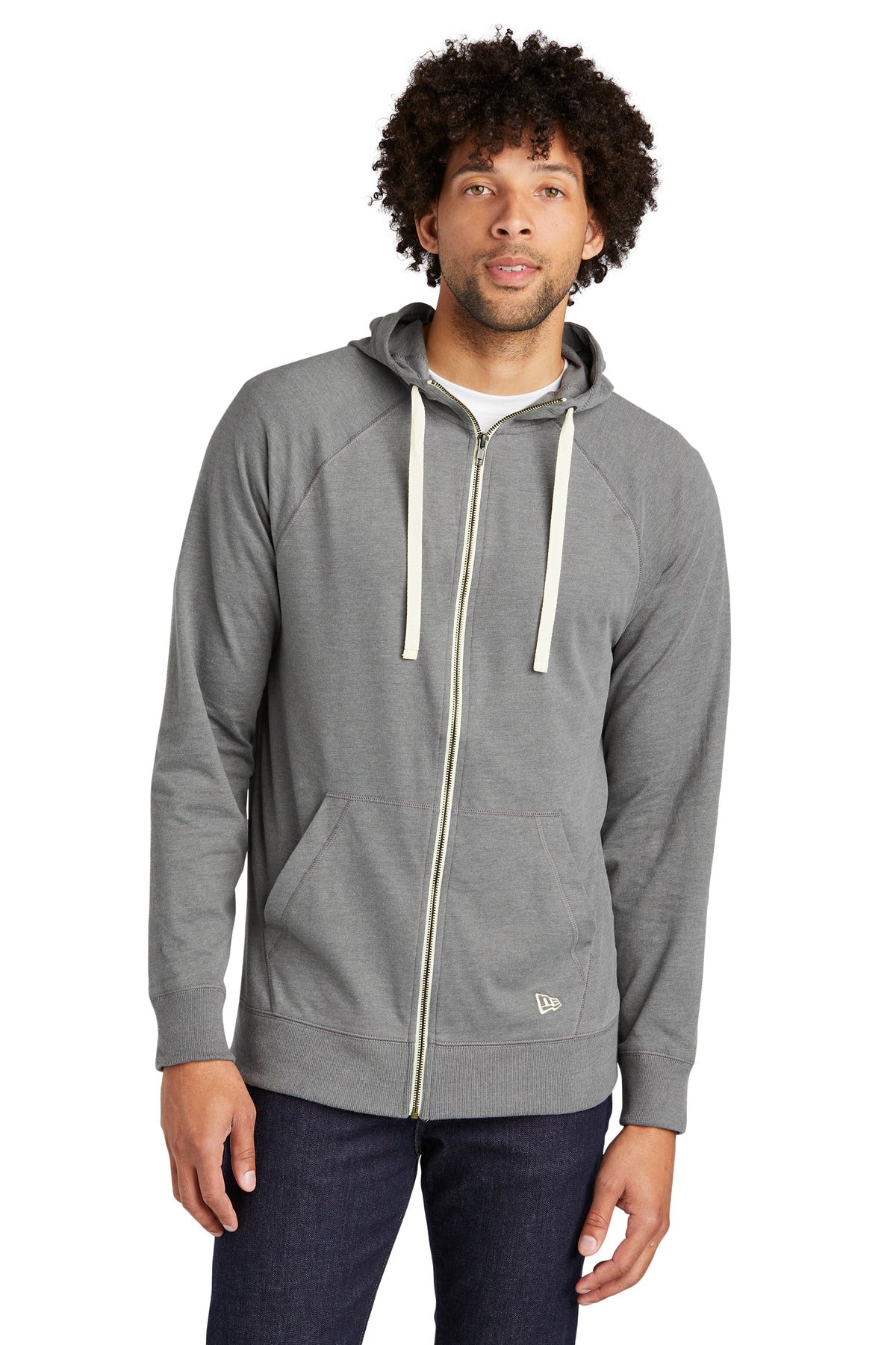 Custom Embroidery - New Era  ®  Sueded Cotton Blend Full-Zip Hoodie. NEA122