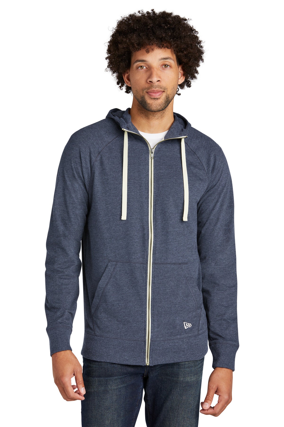 Custom Embroidery - New Era  ®  Sueded Cotton Blend Full-Zip Hoodie. NEA122