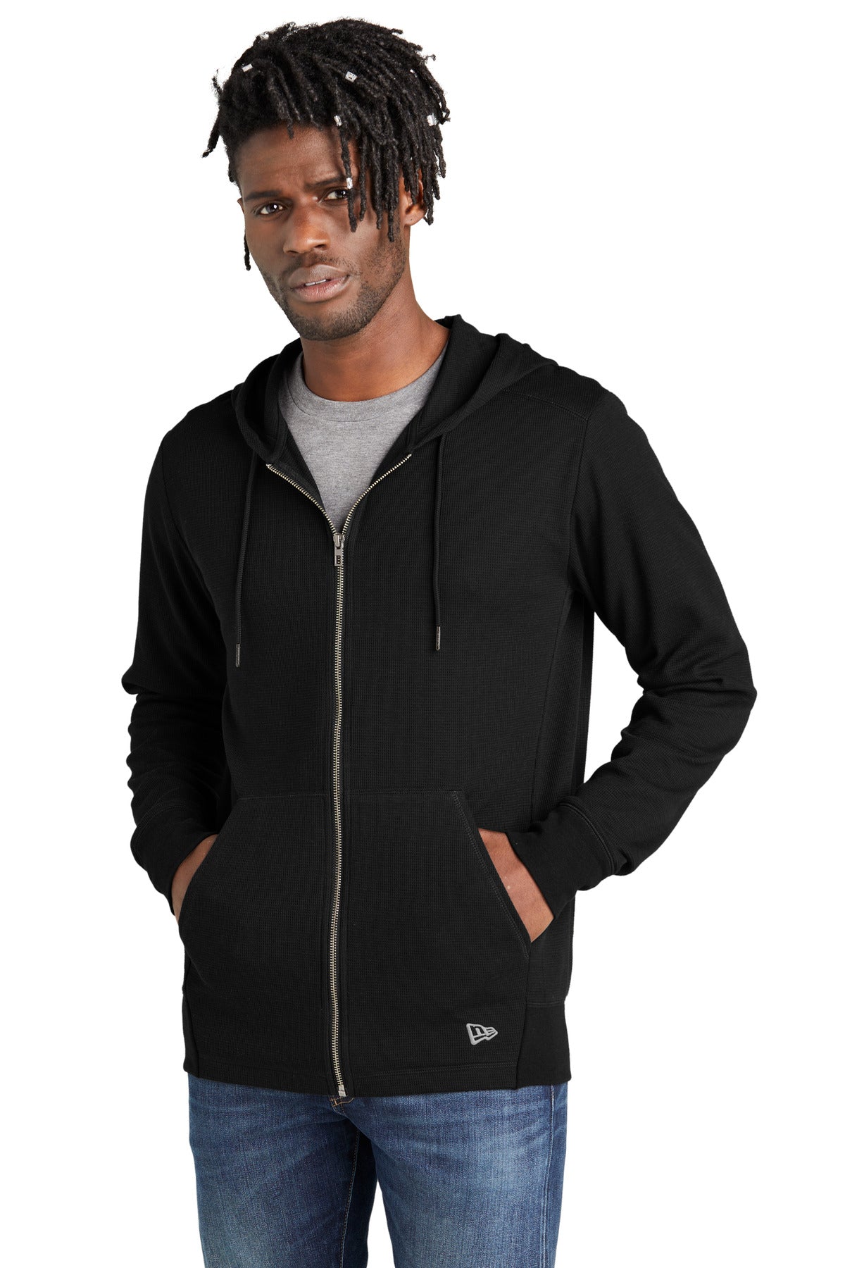 Custom Embroidery - New Era ®  Thermal Full-Zip Hoodie NEA141