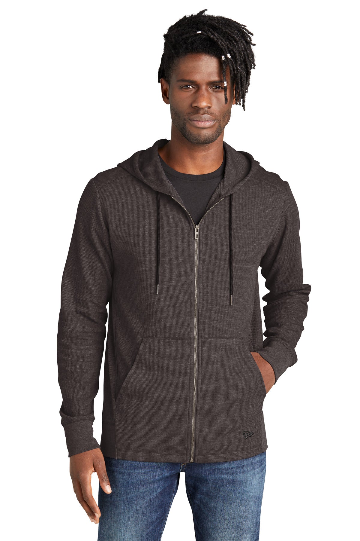 Custom Embroidery - New Era ®  Thermal Full-Zip Hoodie NEA141