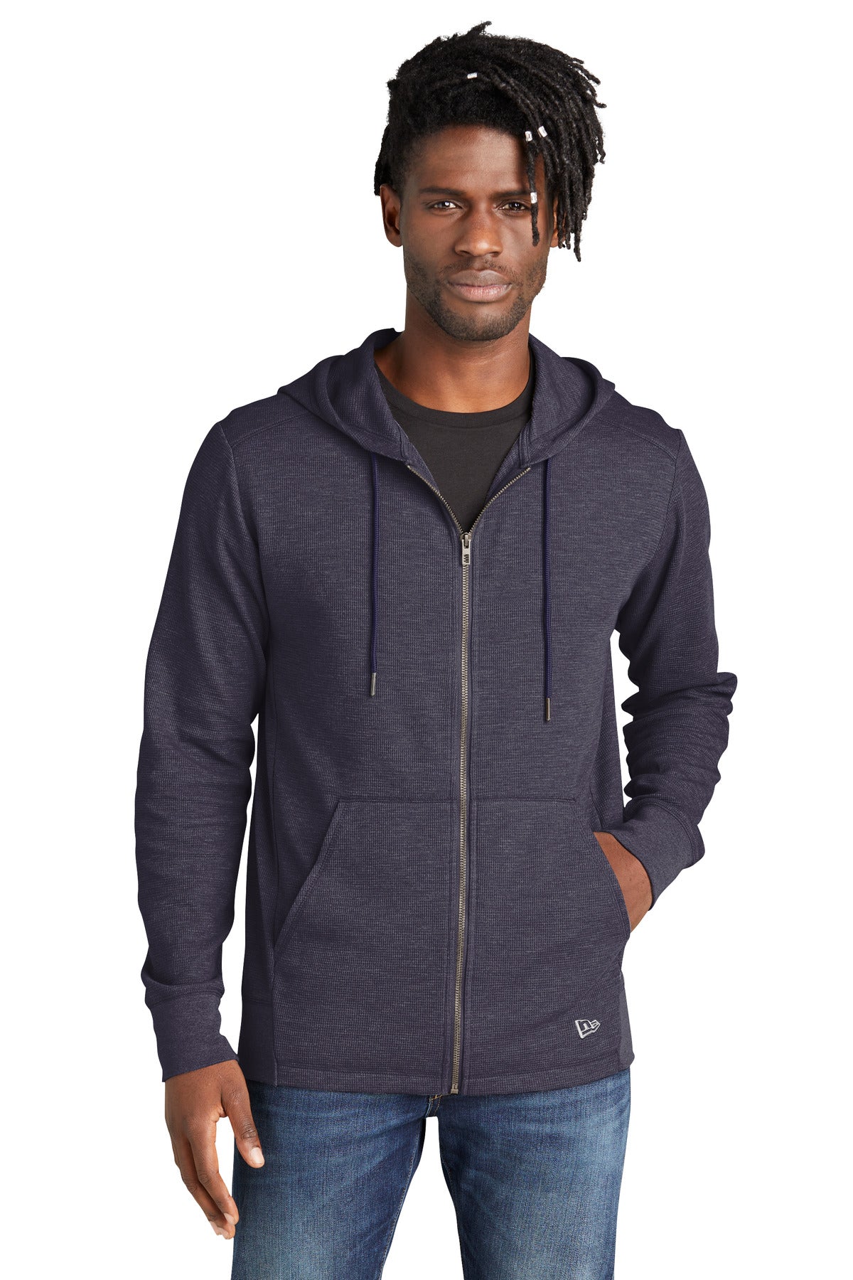 Custom Embroidery - New Era ®  Thermal Full-Zip Hoodie NEA141