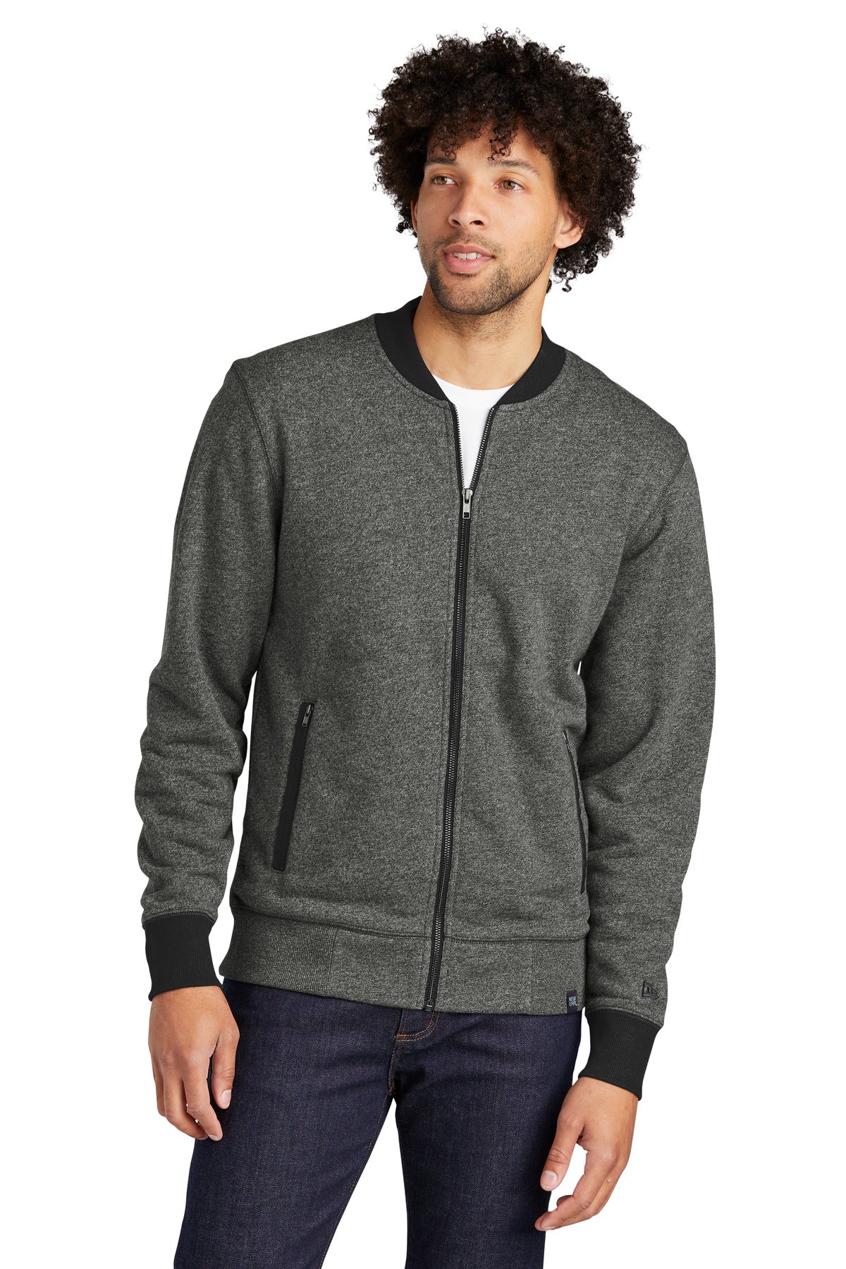 Custom Embroidery - New Era  ®  French Terry Baseball Full-Zip. NEA503