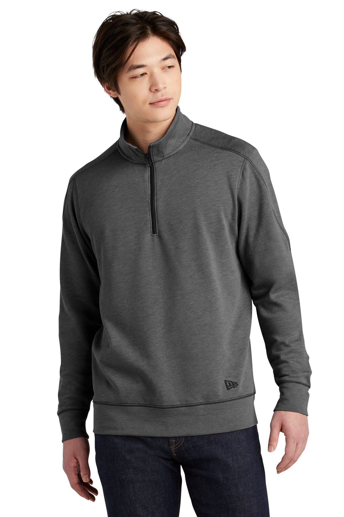 Custom Embroidery - New Era  ®  Tri-Blend Fleece 1/4-Zip Pullover. NEA512