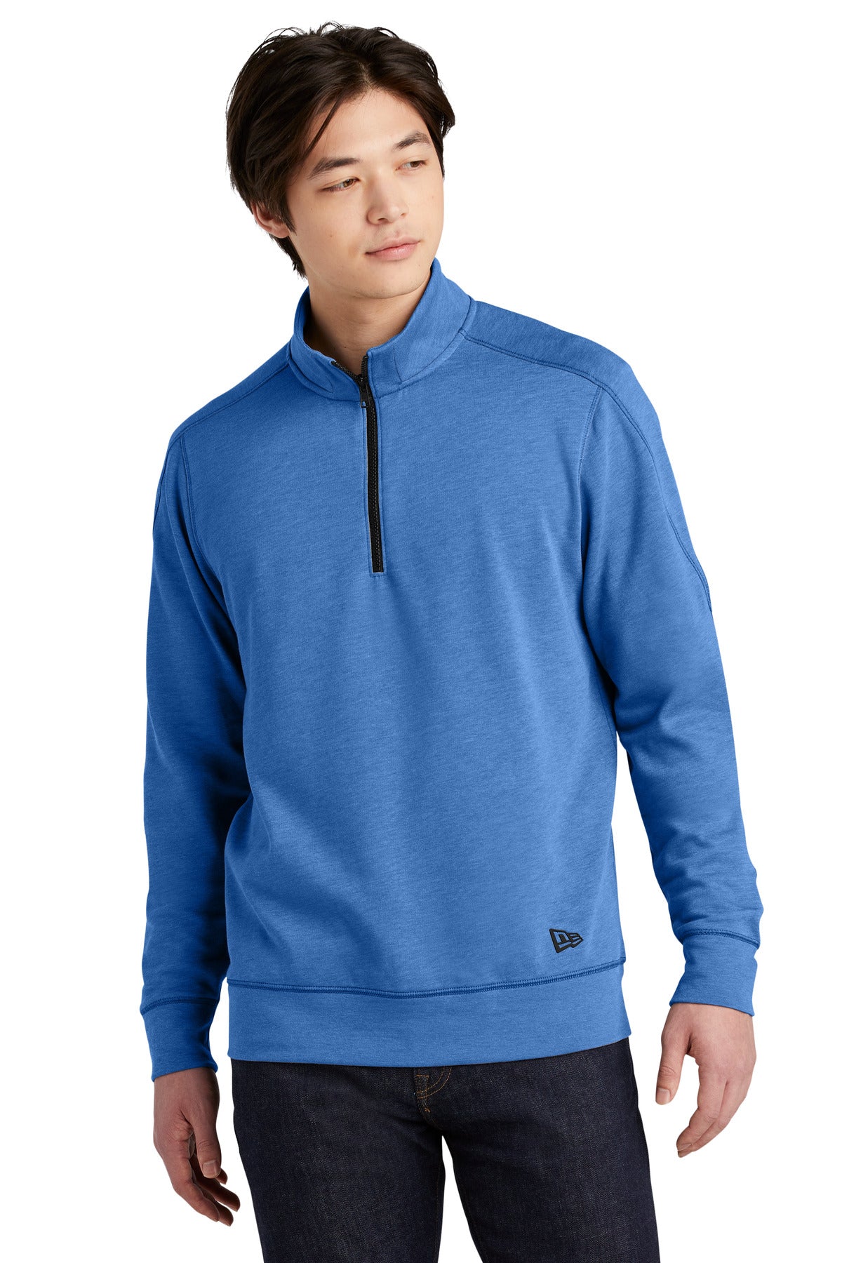 Custom Embroidery - New Era  ®  Tri-Blend Fleece 1/4-Zip Pullover. NEA512
