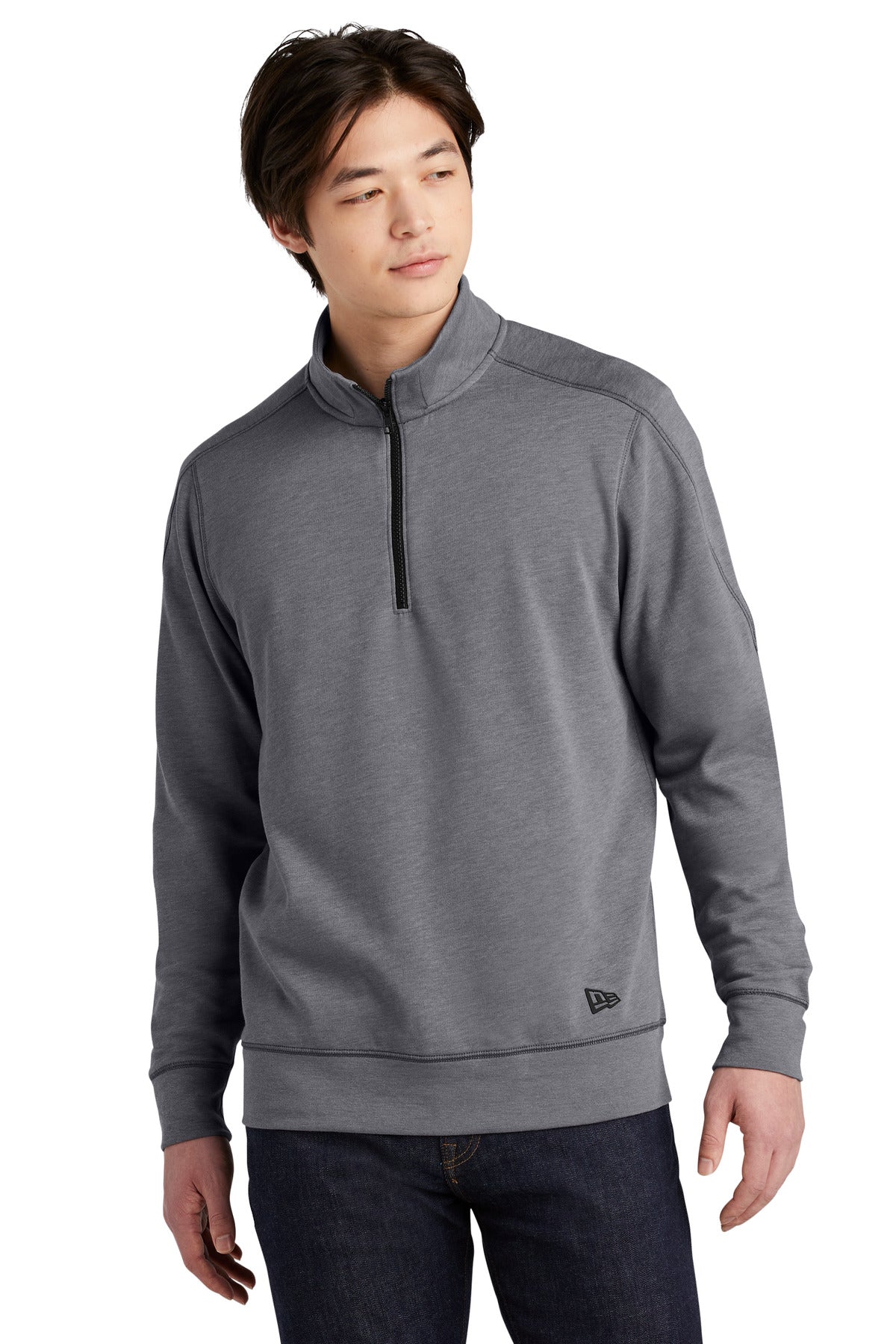 Custom Embroidery - New Era  ®  Tri-Blend Fleece 1/4-Zip Pullover. NEA512