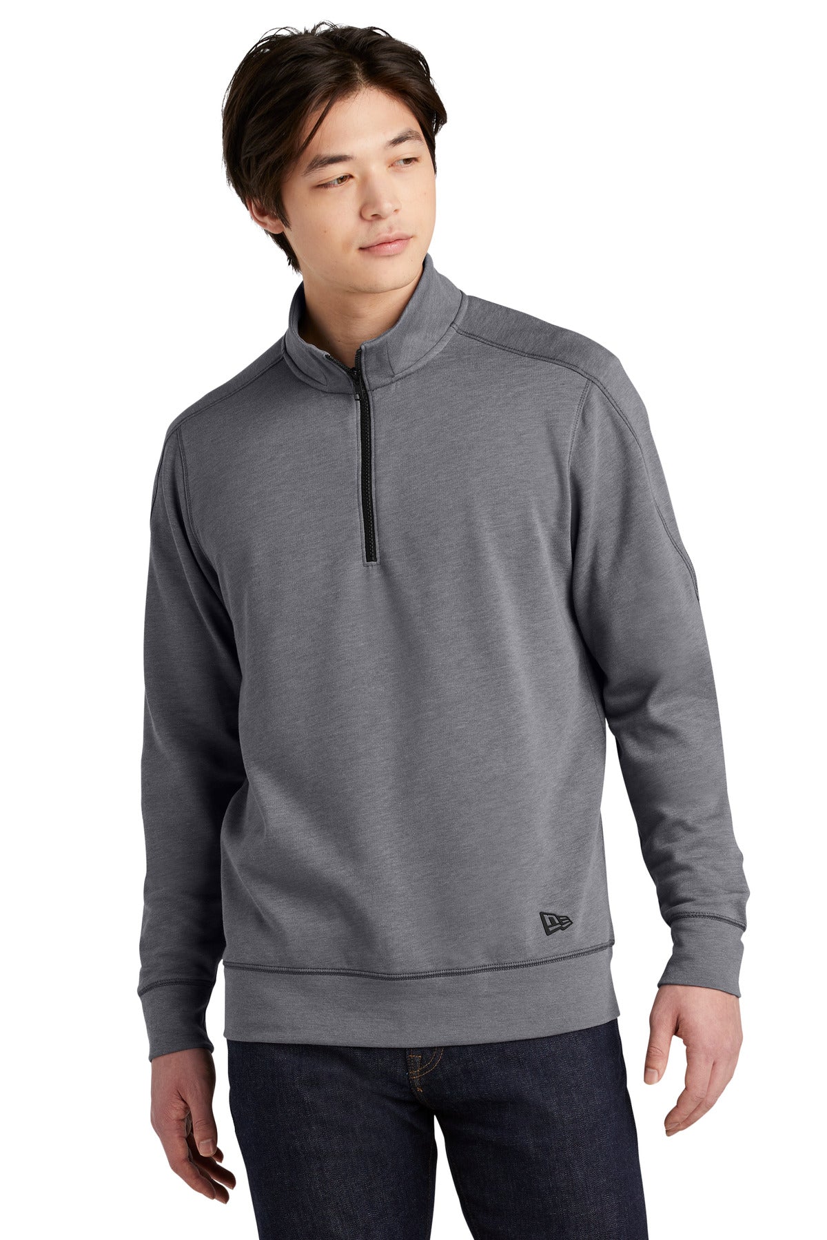 Custom Embroidered - New Era ® Tri-Blend Fleece 1/4-Zip Pullover. NEA512