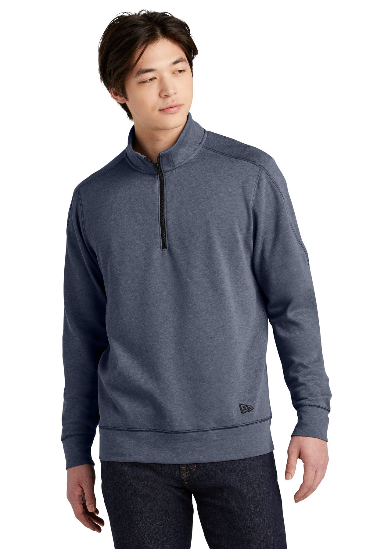 Custom Embroidery - New Era  ®  Tri-Blend Fleece 1/4-Zip Pullover. NEA512