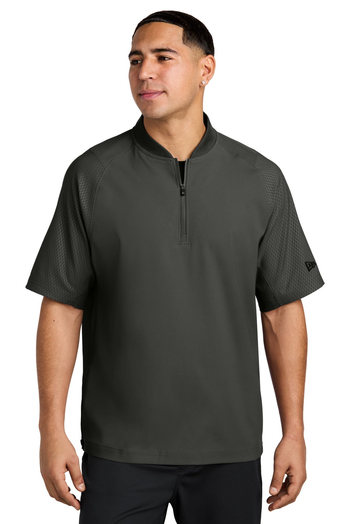 Custom Embroidery - New Era  ®  Cage Short Sleeve 1/4-Zip Jacket. NEA600