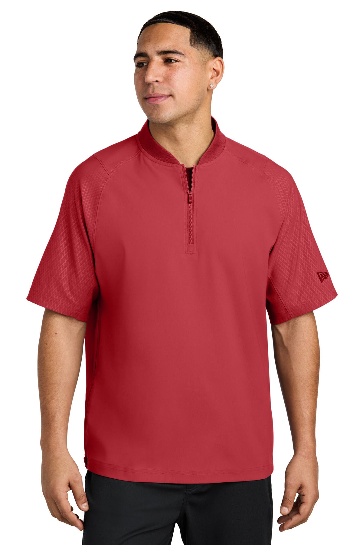 Custom Embroidery - New Era  ®  Cage Short Sleeve 1/4-Zip Jacket. NEA600