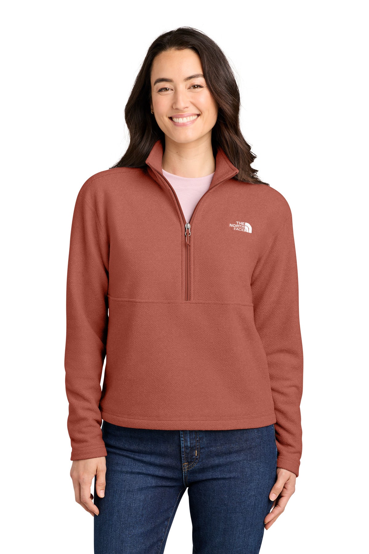 Custom Embroidery or DTF Print - The North Face ®  Women's Textured Pine Grove 1/2-Zip NF0A8JF7