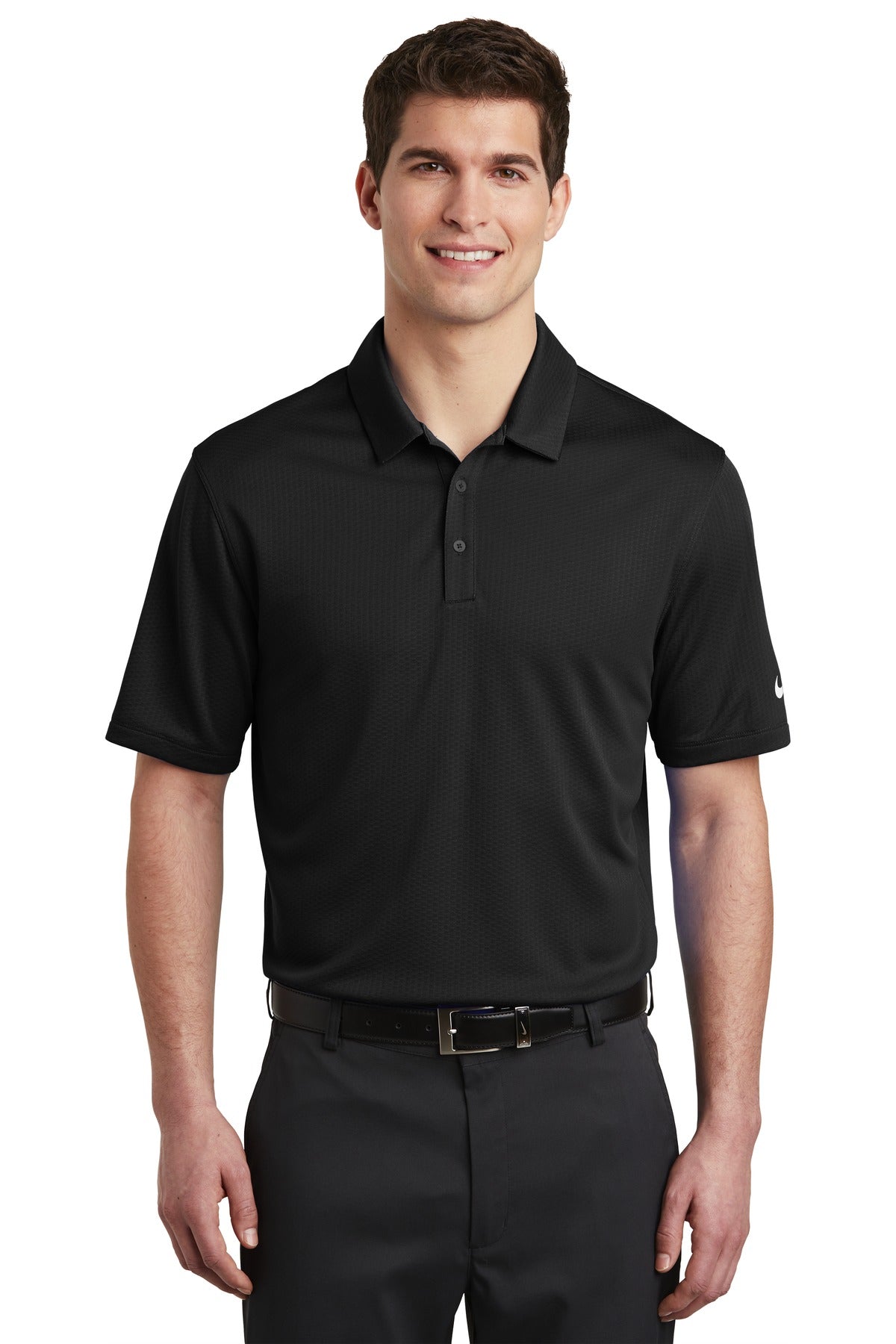 Custom Embroidered - Nike Dri-FIT Hex Textured Polo. NKAH6266