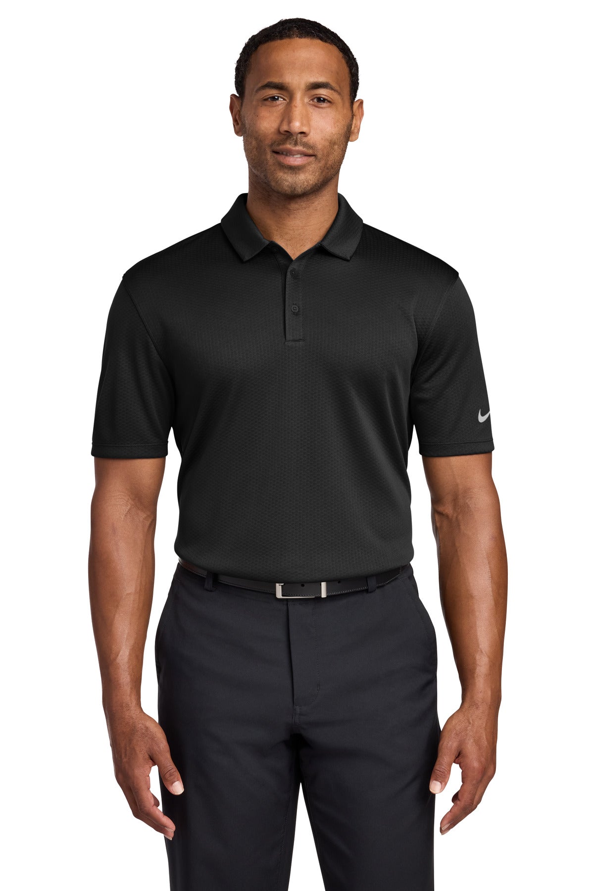 Custom Embroidery or DTF Print - Nike Dri-FIT Hex Textured Polo. NKAH6266