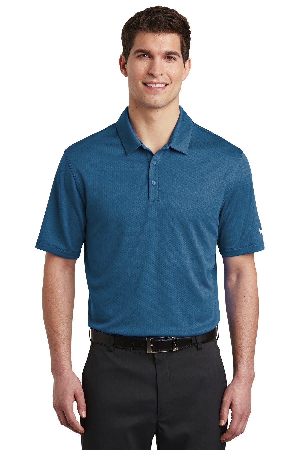 Custom Embroidered - Nike Dri-FIT Hex Textured Polo. NKAH6266