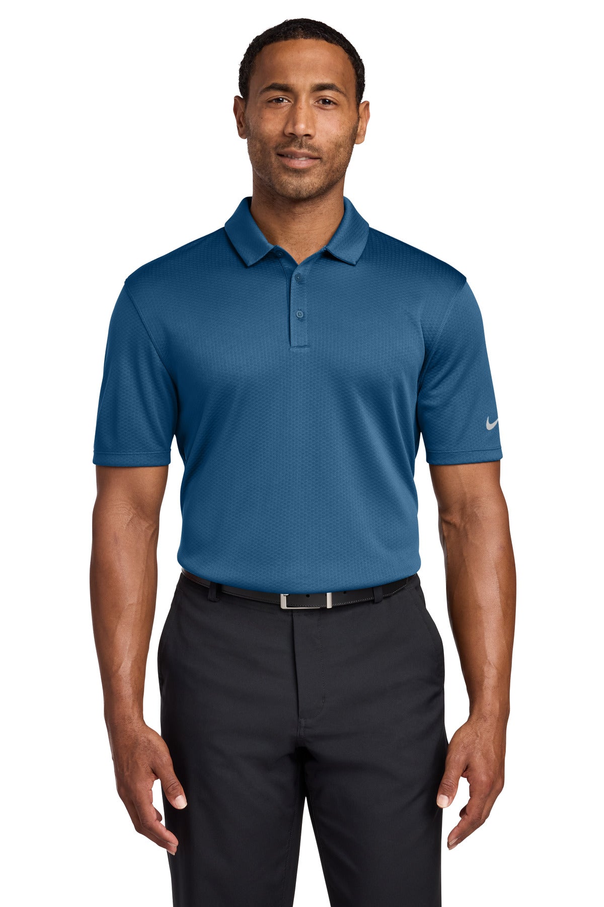 Custom Embroidery or DTF Print - Nike Dri-FIT Hex Textured Polo. NKAH6266