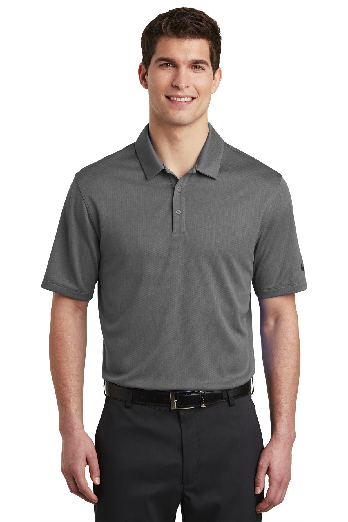 Custom Embroidered - Nike Dri-FIT Hex Textured Polo. NKAH6266