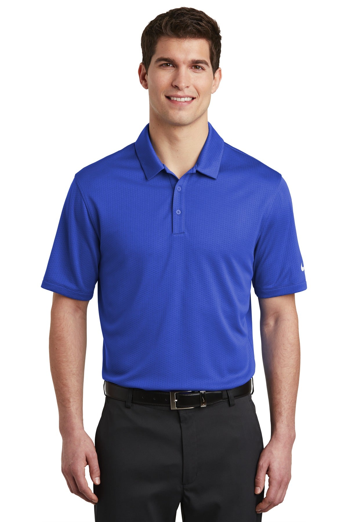 Custom Embroidered - Nike Dri-FIT Hex Textured Polo. NKAH6266