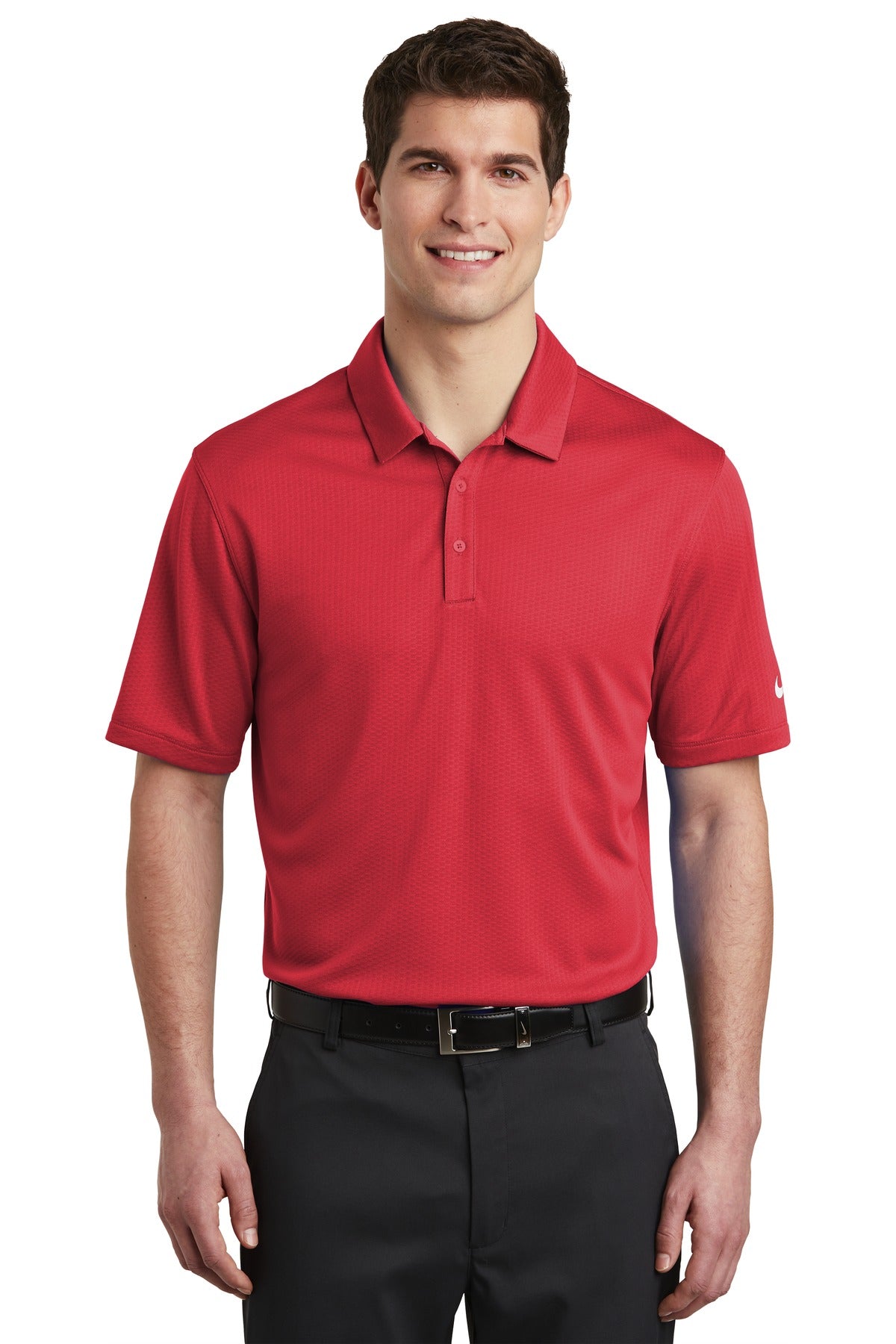 Custom Embroidered - Nike Dri-FIT Hex Textured Polo. NKAH6266