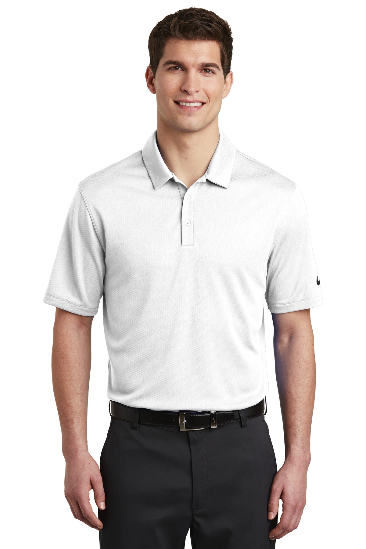 Custom Embroidered - Nike Dri-FIT Hex Textured Polo. NKAH6266