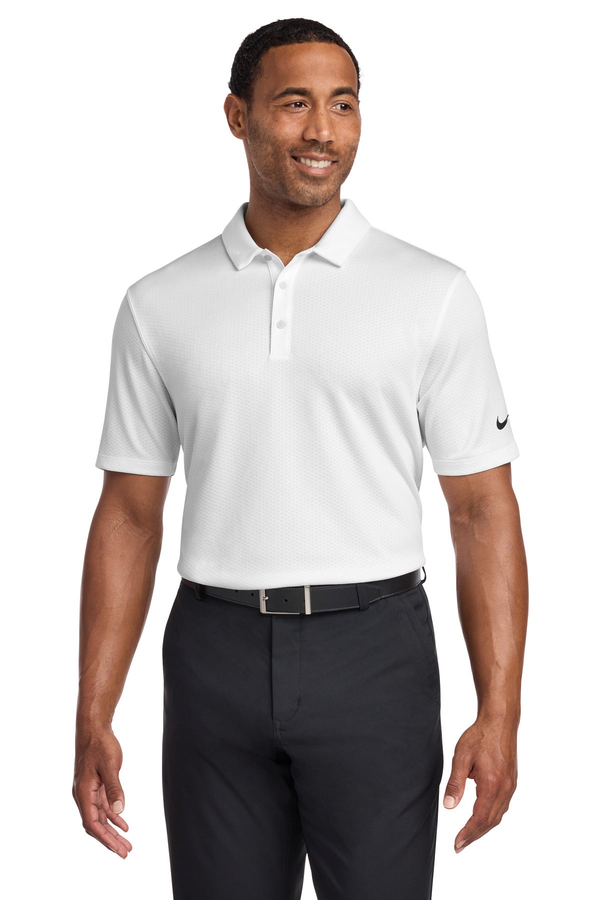 Custom Embroidery or DTF Print - Nike Dri-FIT Hex Textured Polo. NKAH6266