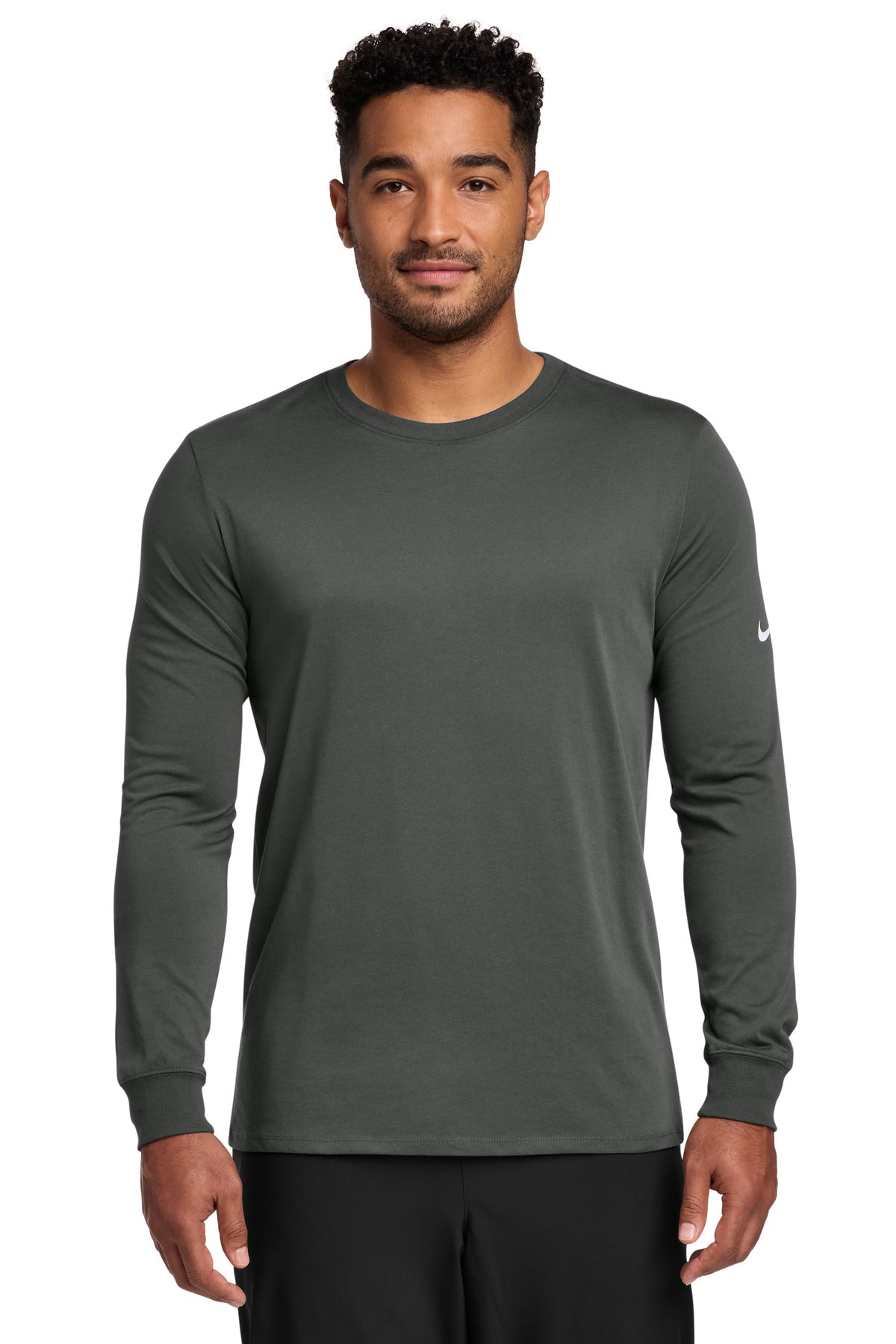 Custom Embroidery or DTF Print - Nike Dri-FIT Cotton/Poly Long Sleeve Tee. NKBQ5230