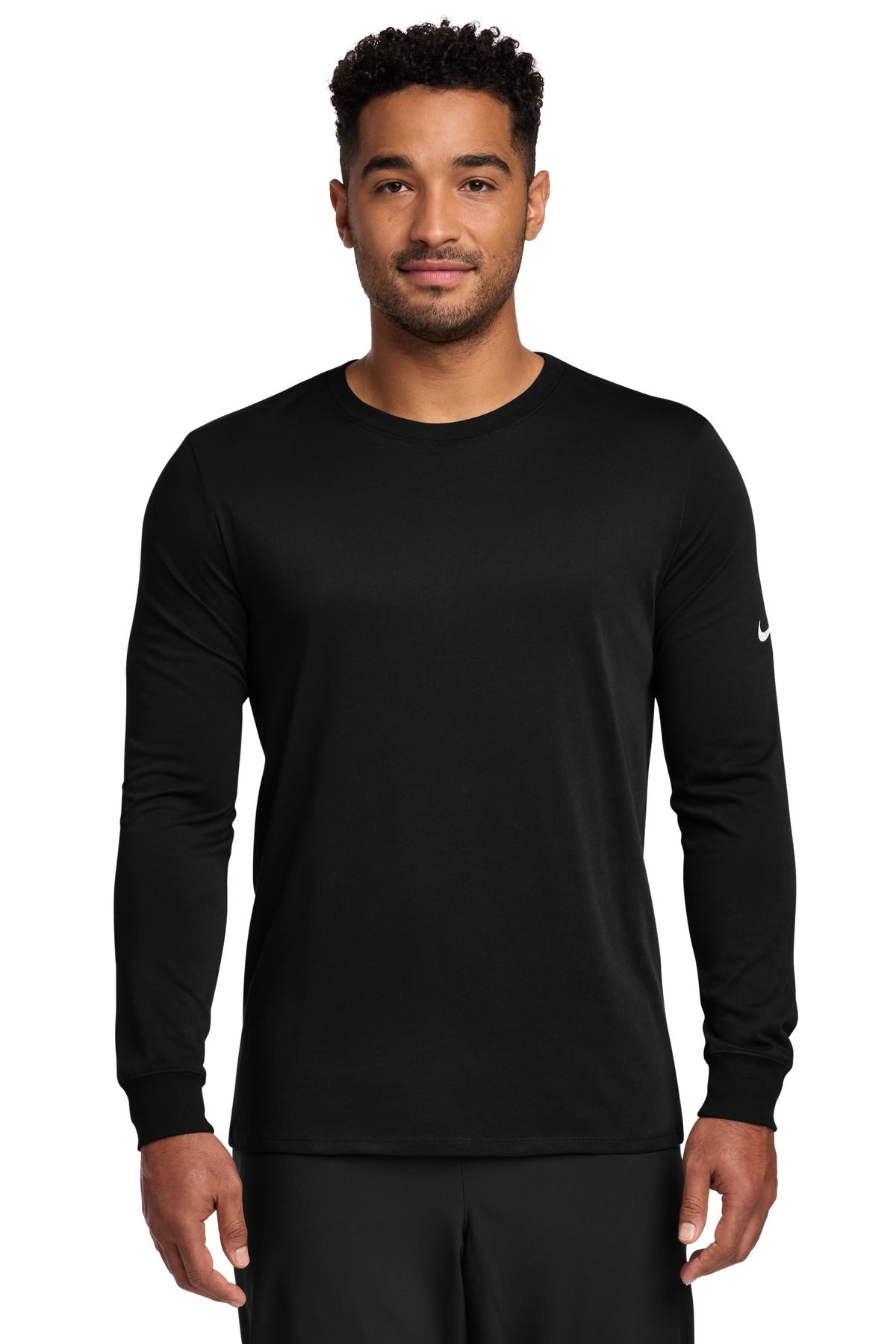 Custom Embroidery or DTF Print - Nike Dri-FIT Cotton/Poly Long Sleeve Tee. NKBQ5230