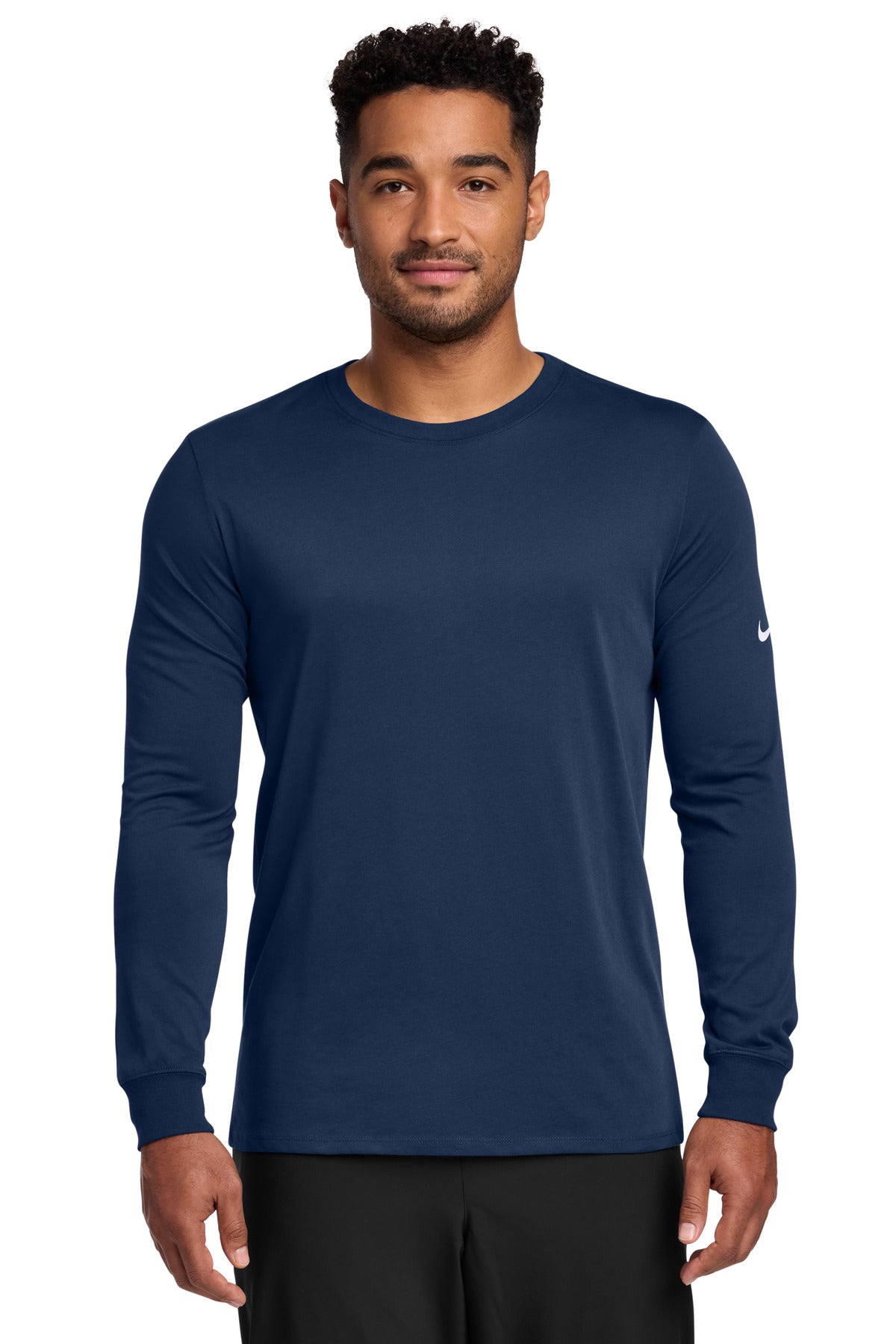 Custom Embroidery or DTF Print - Nike Dri-FIT Cotton/Poly Long Sleeve Tee. NKBQ5230