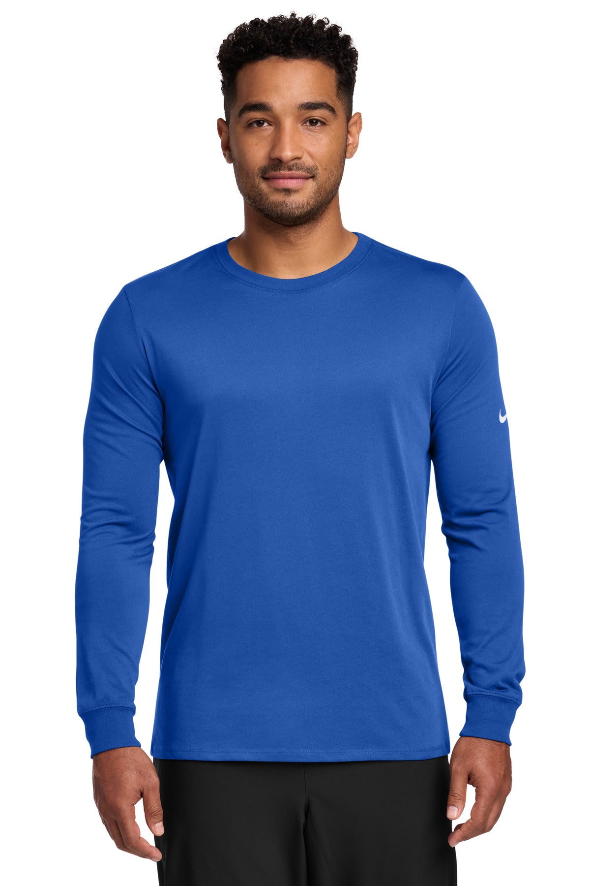 Custom Embroidery or DTF Print - Nike Dri-FIT Cotton/Poly Long Sleeve Tee. NKBQ5230