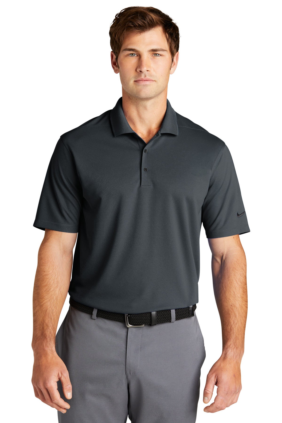 Custom Embroidered - Nike Dri-FIT Micro Pique 2.0 Polo NKDC1963 - Anthracite