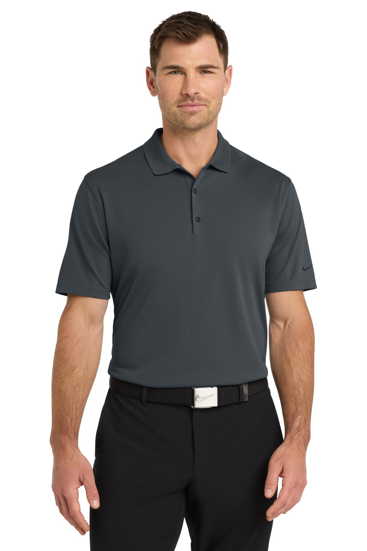 Custom Embroidered - Nike Dri-FIT Micro Pique 2.0 Polo NKDC1963 - Anthracite