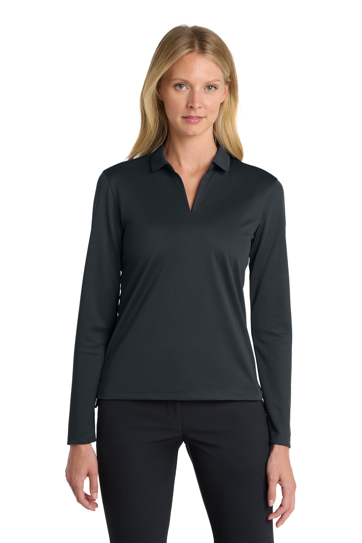 Custom Embroidery or DTF Print - Nike Women's Dri-FIT Micro Pique 2.0 Long Sleeve Polo NKDC2105