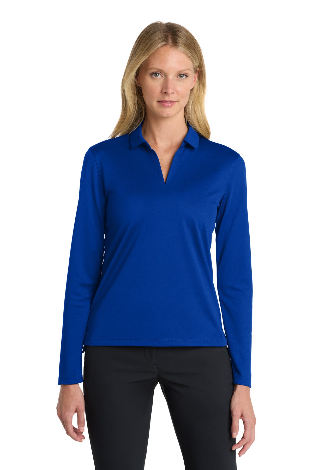Custom Embroidery or DTF Print - Nike Women's Dri-FIT Micro Pique 2.0 Long Sleeve Polo NKDC2105