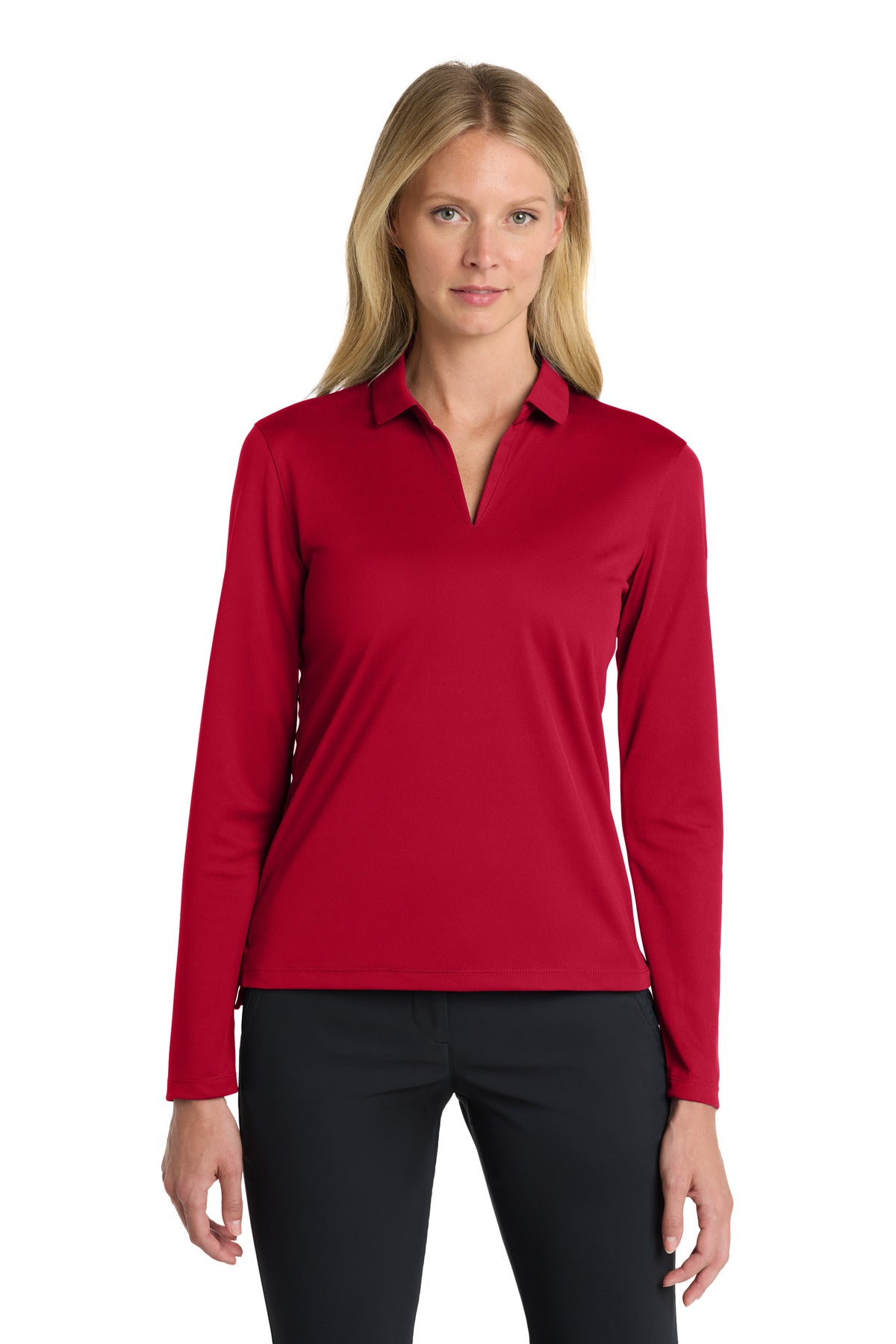 Custom Embroidery or DTF Print - Nike Women's Dri-FIT Micro Pique 2.0 Long Sleeve Polo NKDC2105
