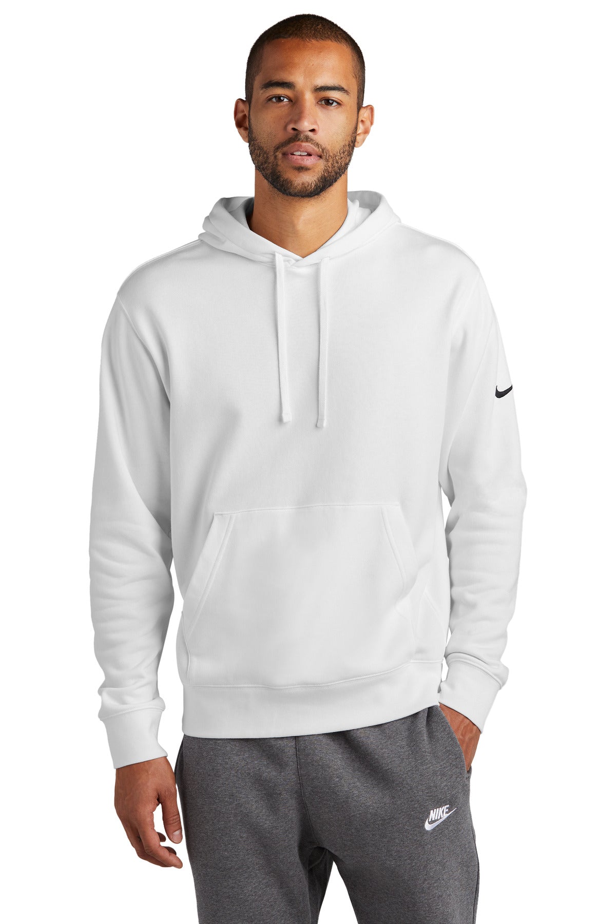 Custom Embroidered - Nike Club Fleece Sleeve Swoosh Pullover Hoodie NKDR1499