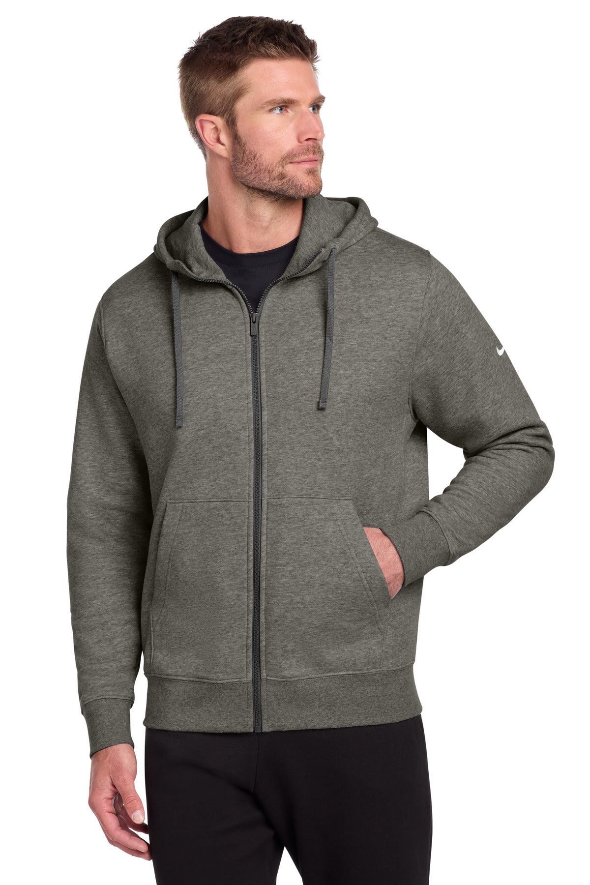 Custom Embroidery or DTF Print - Nike Club Fleece Sleeve Swoosh Full-Zip Hoodie NKDR1513