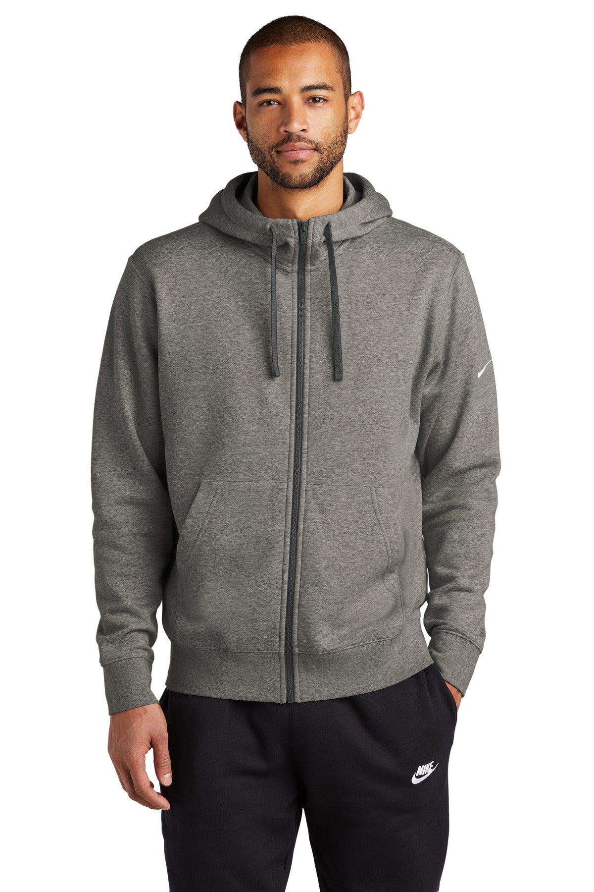 Custom Embroidered - Nike Club Fleece Sleeve Swoosh Full-Zip Hoodie NKDR1513