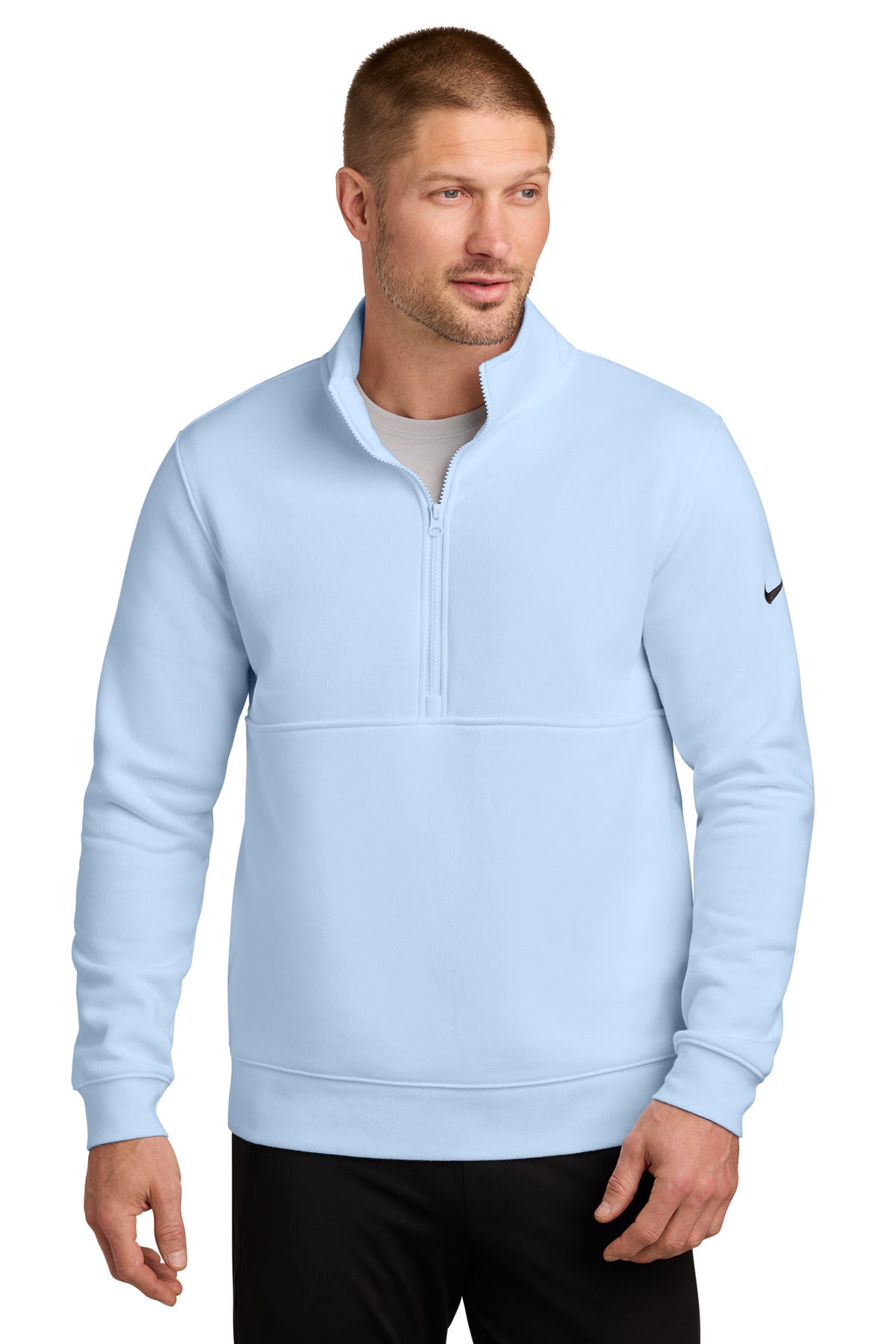 Custom Embroidery or DTF Print - Nike Club Fleece Sleeve Swoosh 1/2-Zip NKDX6718