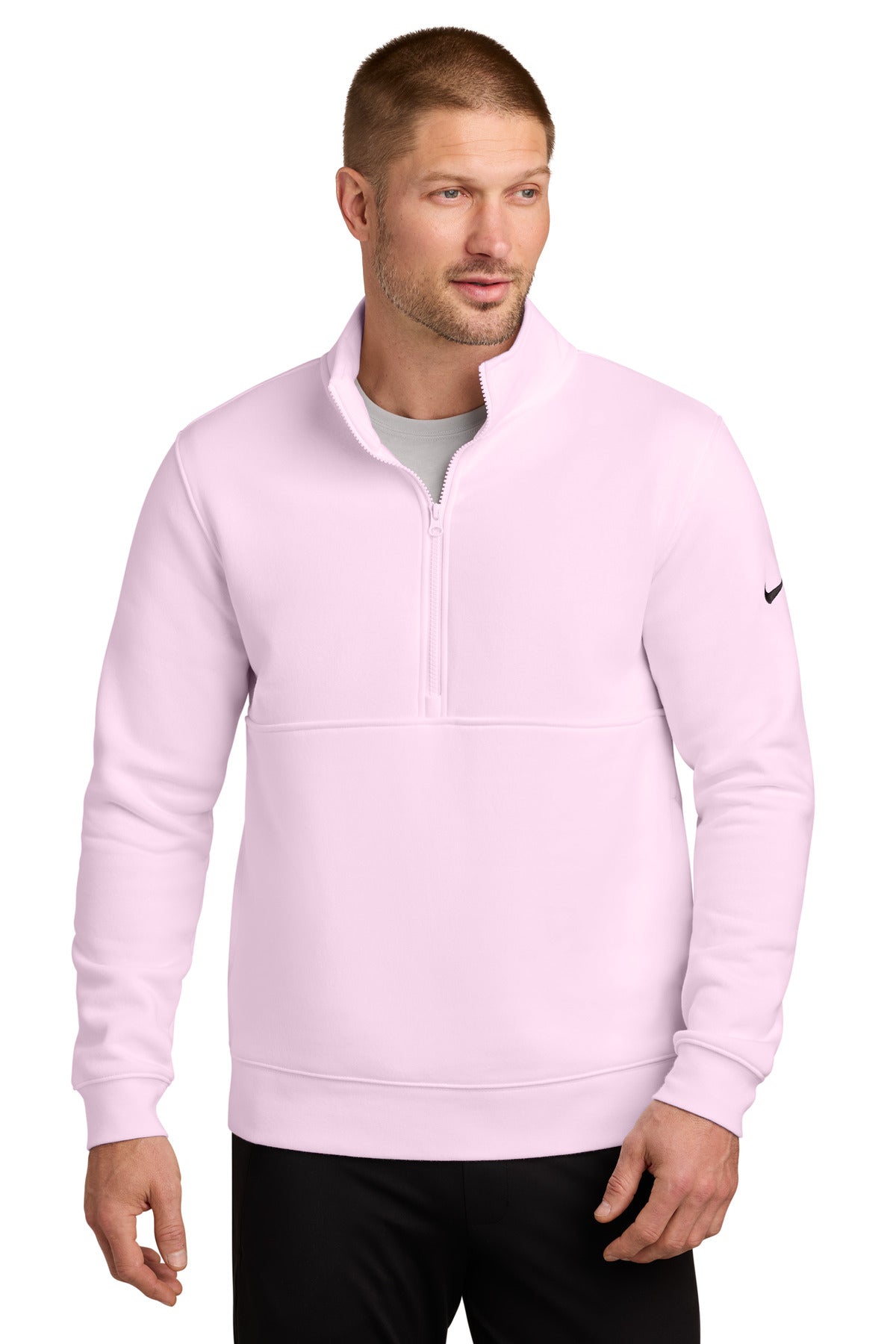Custom Embroidery or DTF Print - Nike Club Fleece Sleeve Swoosh 1/2-Zip NKDX6718