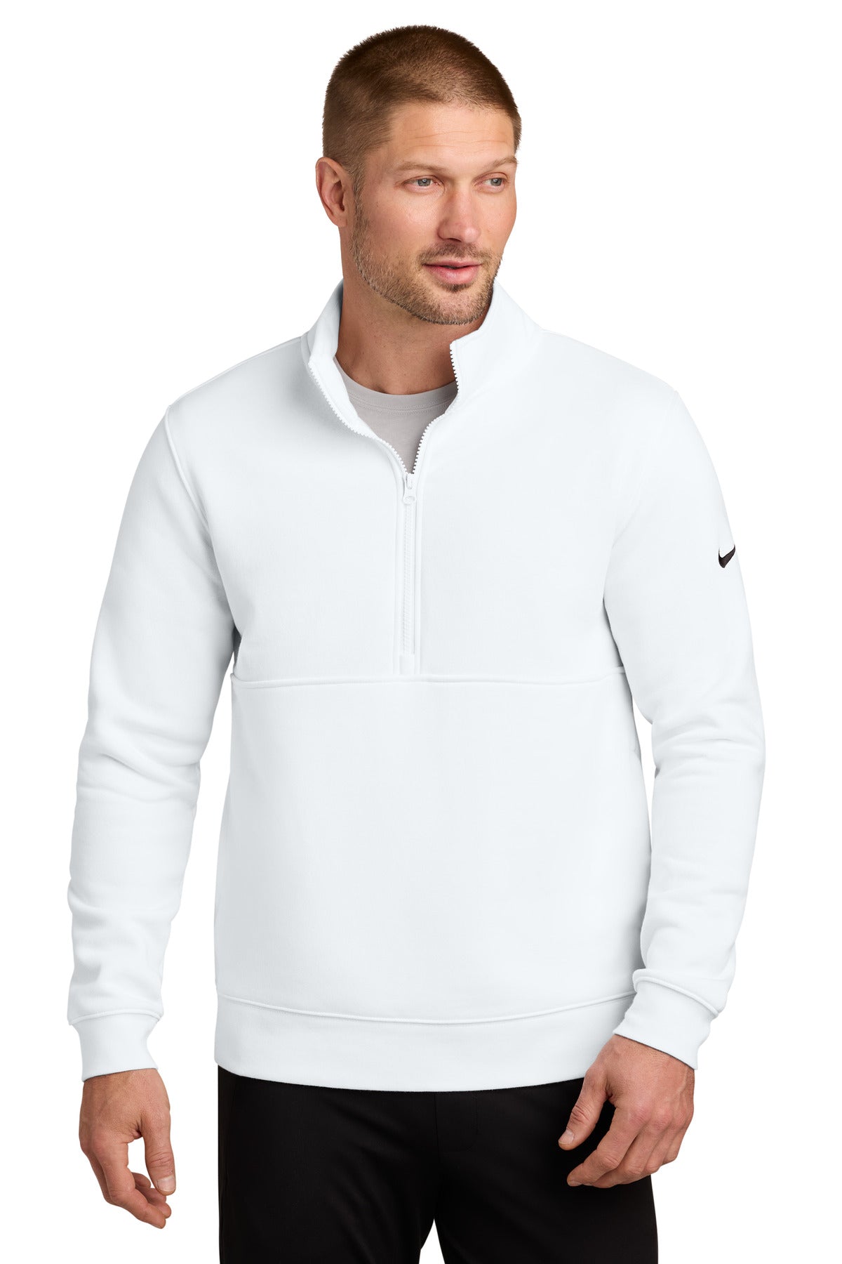 Custom Embroidery or DTF Print - Nike Club Fleece Sleeve Swoosh 1/2-Zip NKDX6718
