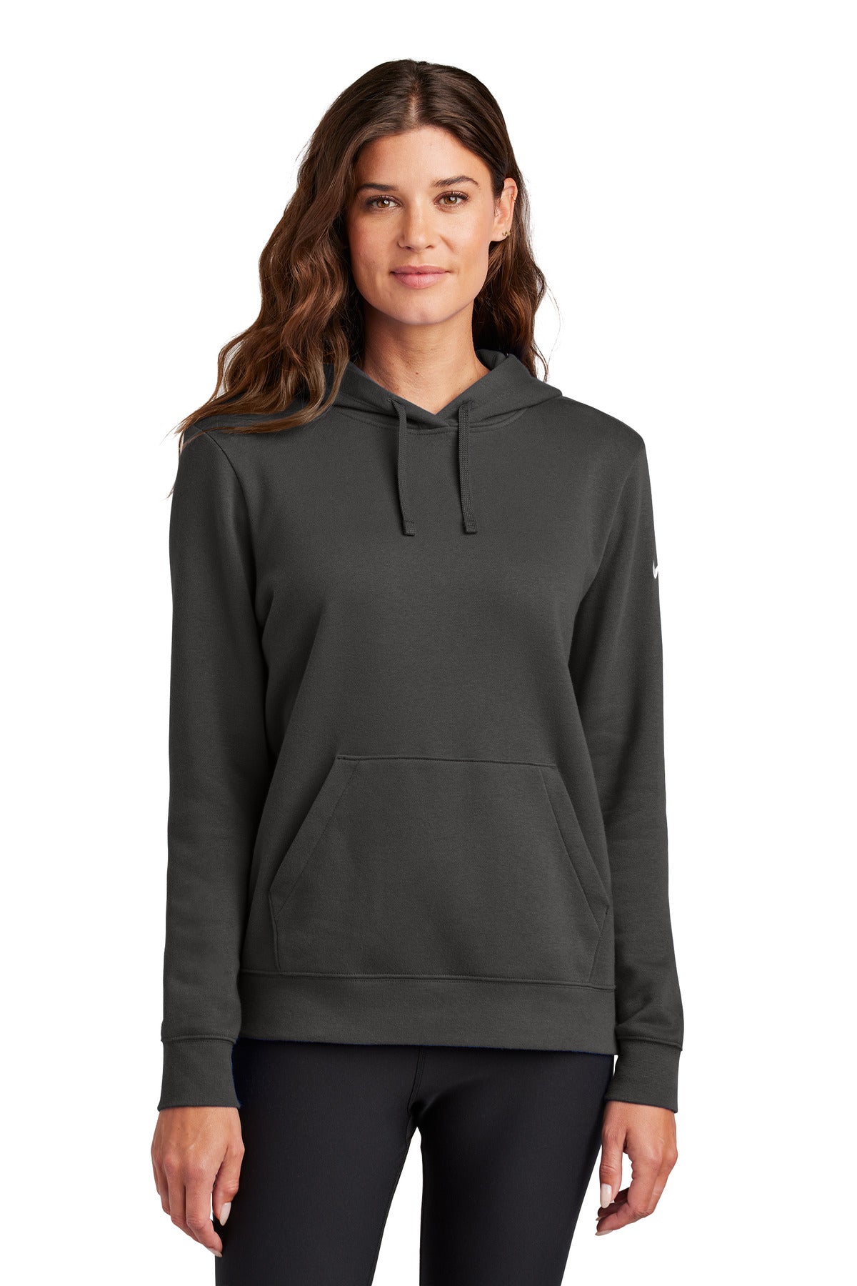 Custom Embroidery or DTF Print - Nike Women's Club Fleece Sleeve Swoosh Pullover Hoodie NKFD9889
